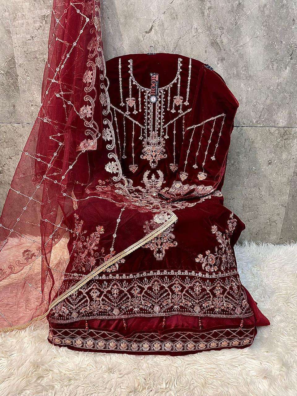 HOOR TEX DESIGN NO - H 354 A-D HEAVY VELVET READYMADE PAKISTANI SUIT
