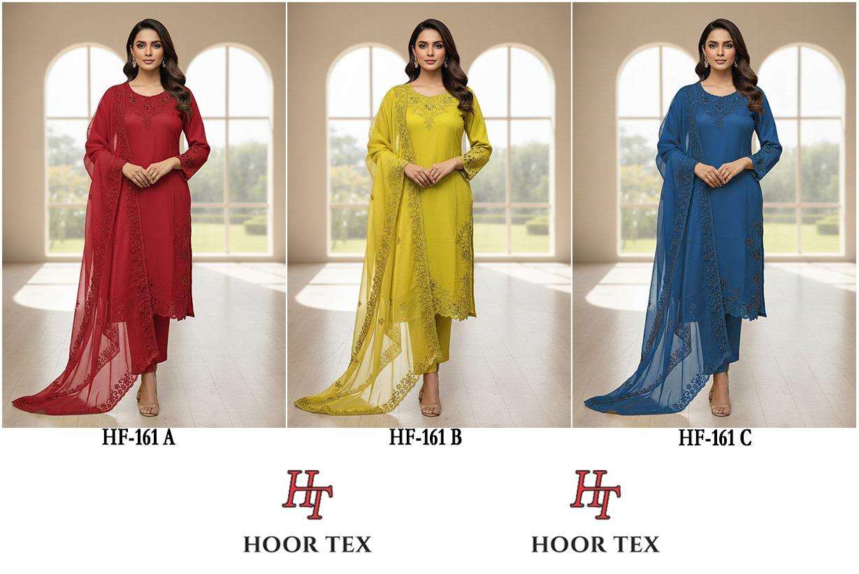 HOOR TEX DESIGN NO - HF 161 A-C CRISTAL VISCOSE READYMADE PAKISTANI SUIT