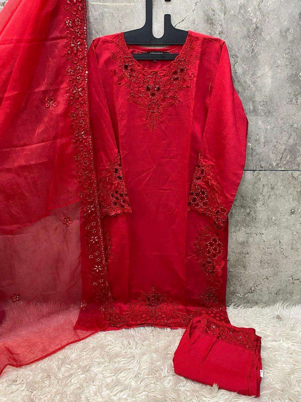 HOOR TEX DESIGN NO - HF 161 A-C CRISTAL VISCOSE READYMADE PAKISTANI SUIT