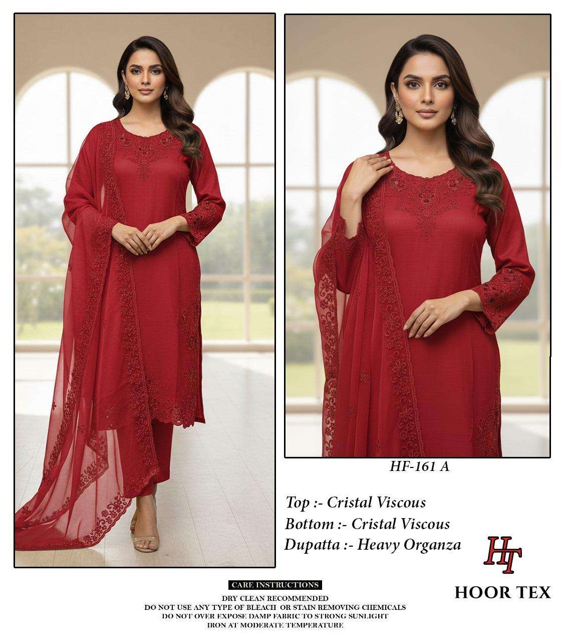 HOOR TEX DESIGN NO - HF 161 A-C CRISTAL VISCOSE READYMADE PAKISTANI SUIT