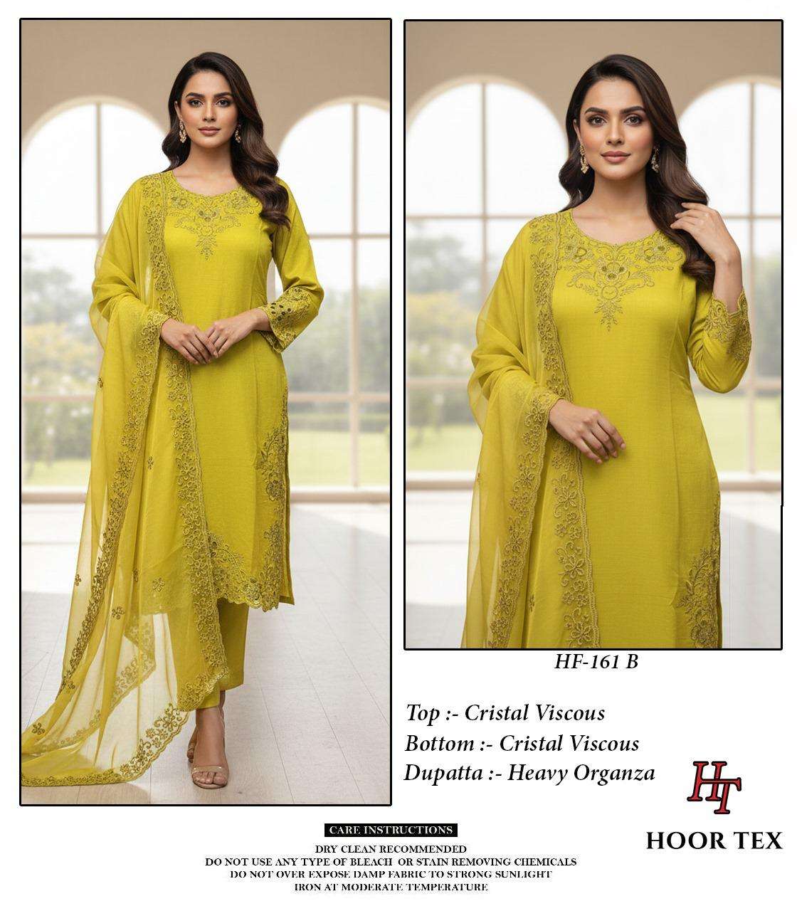 HOOR TEX DESIGN NO - HF 161 A-C CRISTAL VISCOSE READYMADE PAKISTANI SUIT