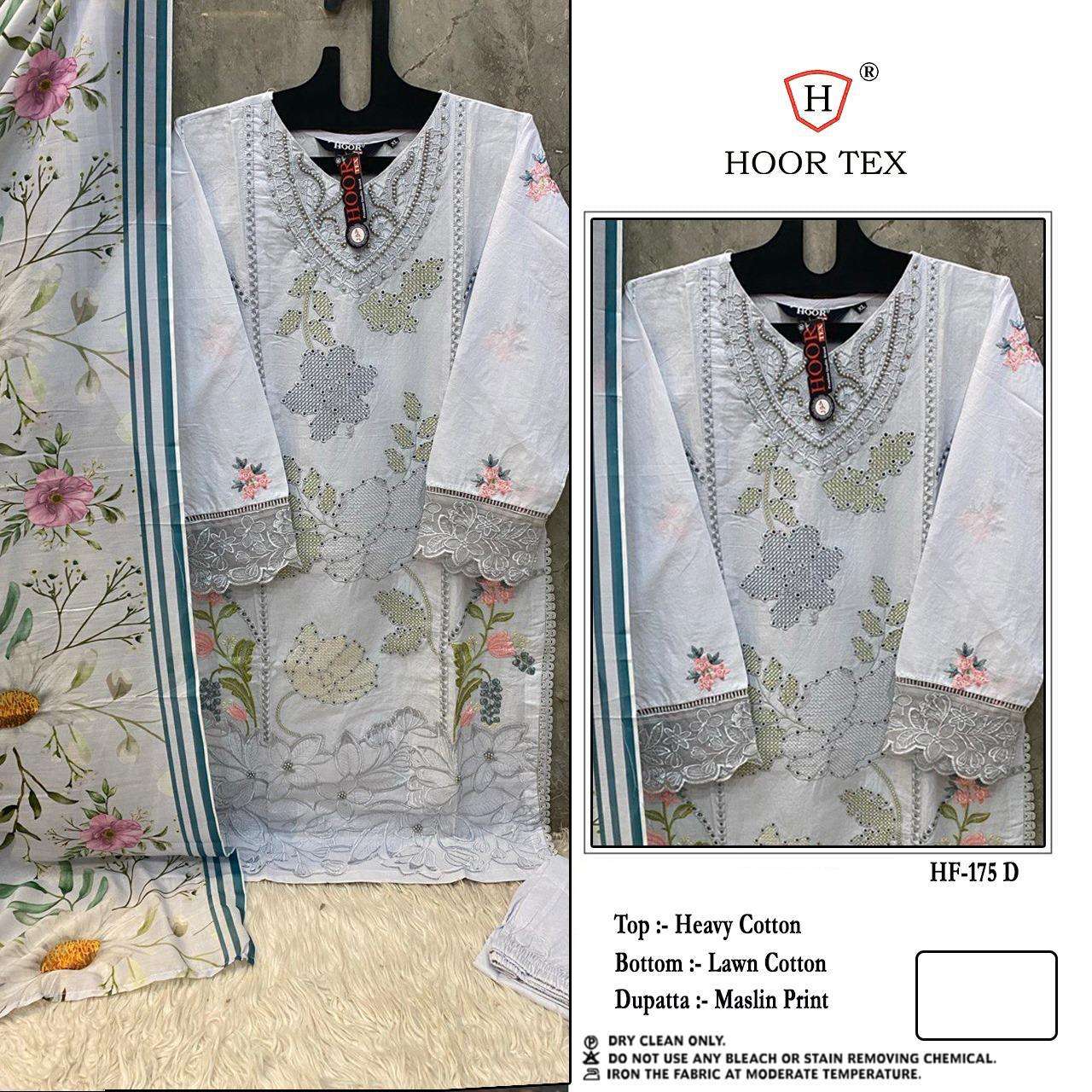 HOOR TEX DESIGN NO - HF 175 A-D IMPORTED COTTON READYMADE PAKISTANI SUIT