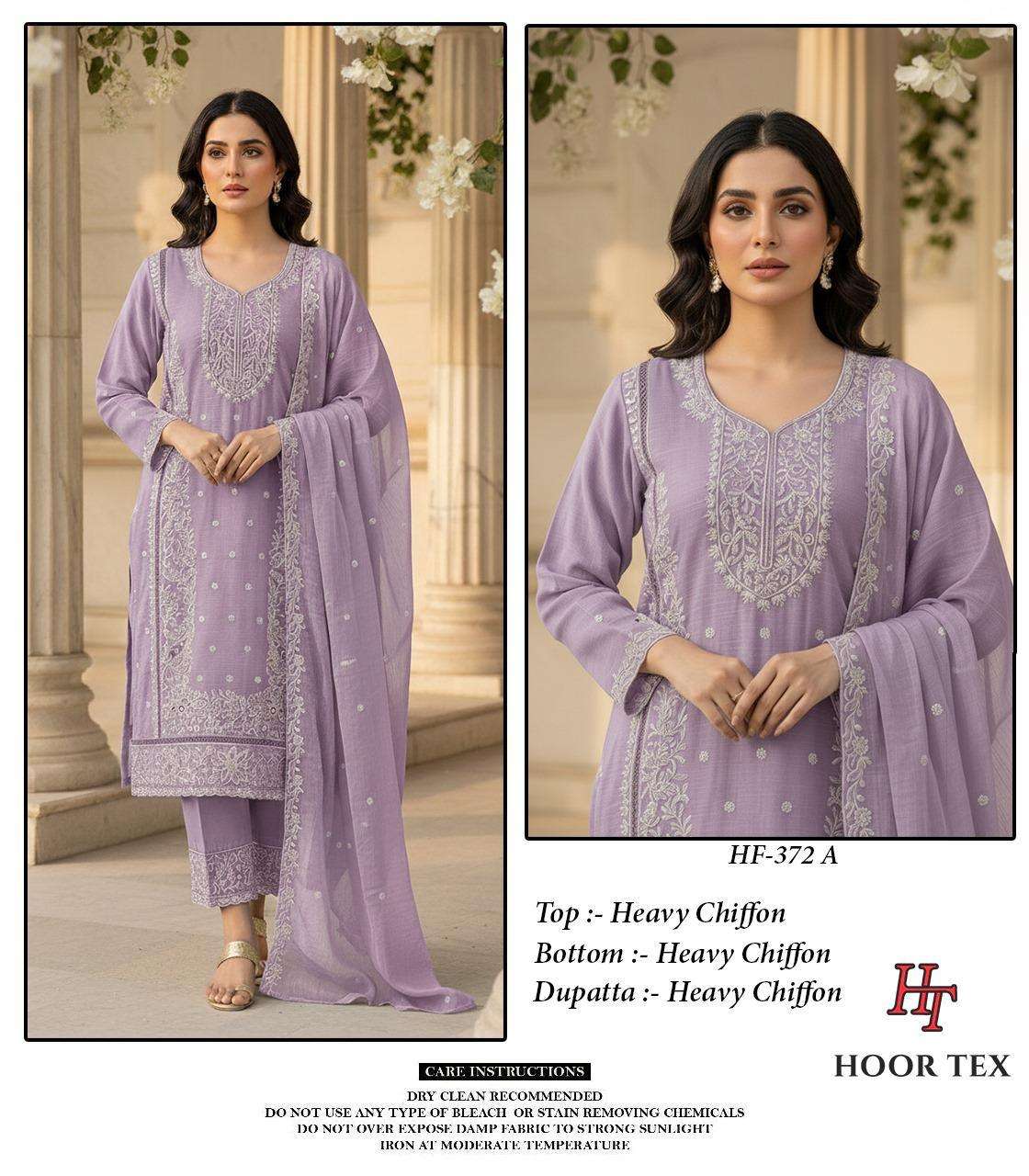 HOOR TEX HF 372 CHIFFON DESIGNER READY MADE PAKISTANI SUIT