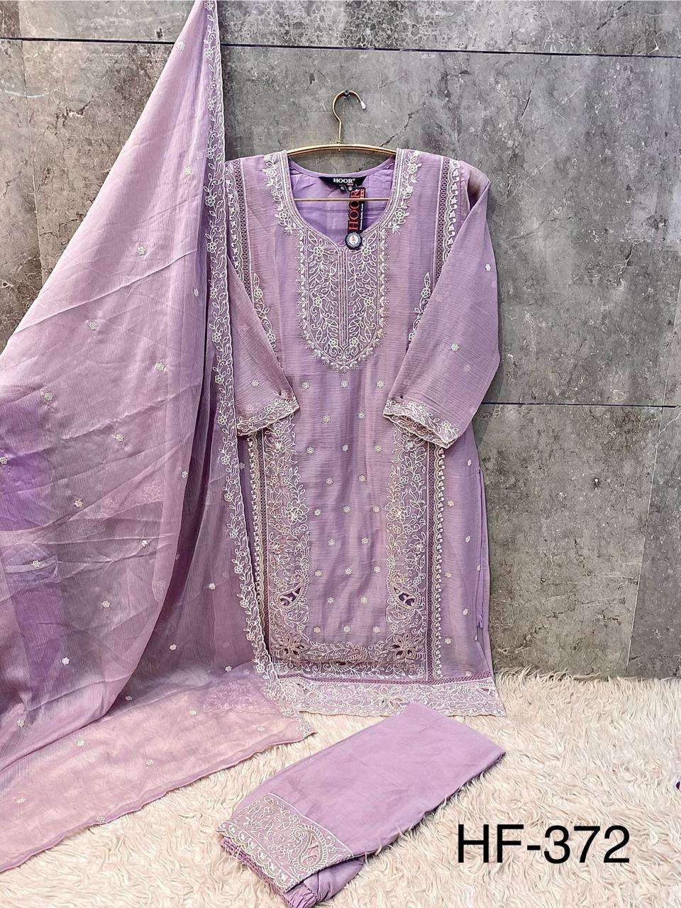 HOOR TEX HF 372 CHIFFON DESIGNER READY MADE PAKISTANI SUIT