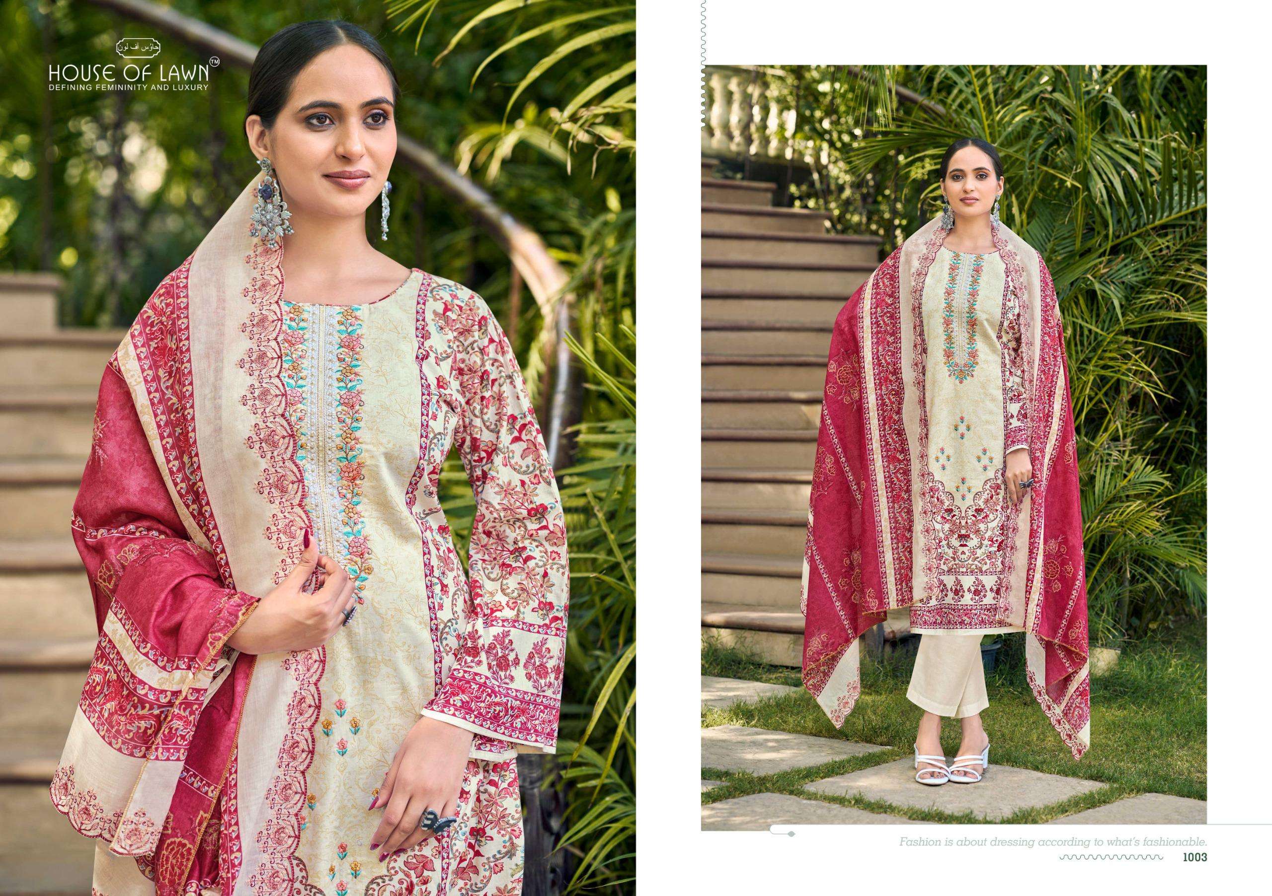 HOUSE OF LAWN URBANE COTTON DIGITAL PRINTS WITH EMBROIDERY WORK SUIT