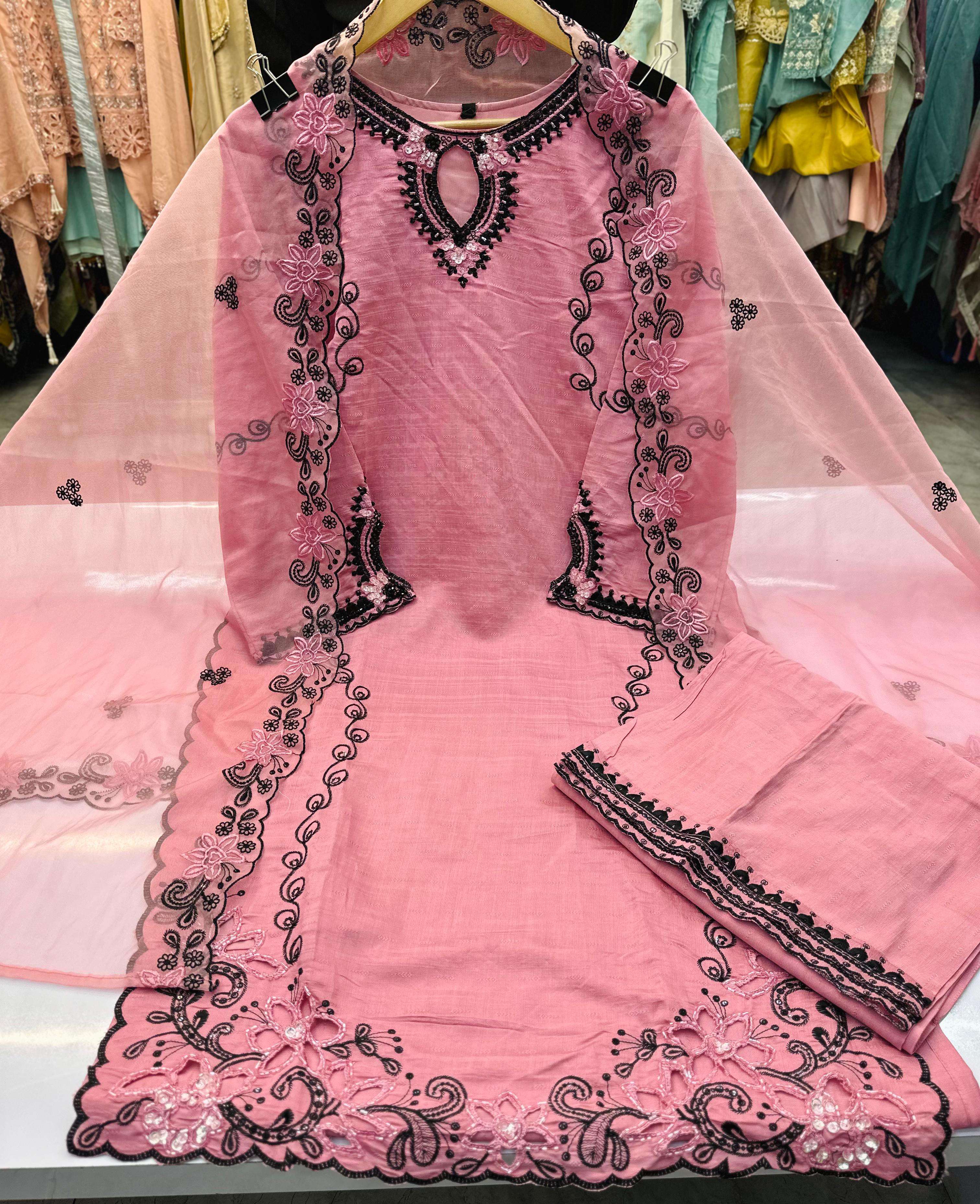 HUSNARA D NO 5545 SILK WITH BEAUTIFUL EMBROIDERY DESIGNER WORK SUIT 