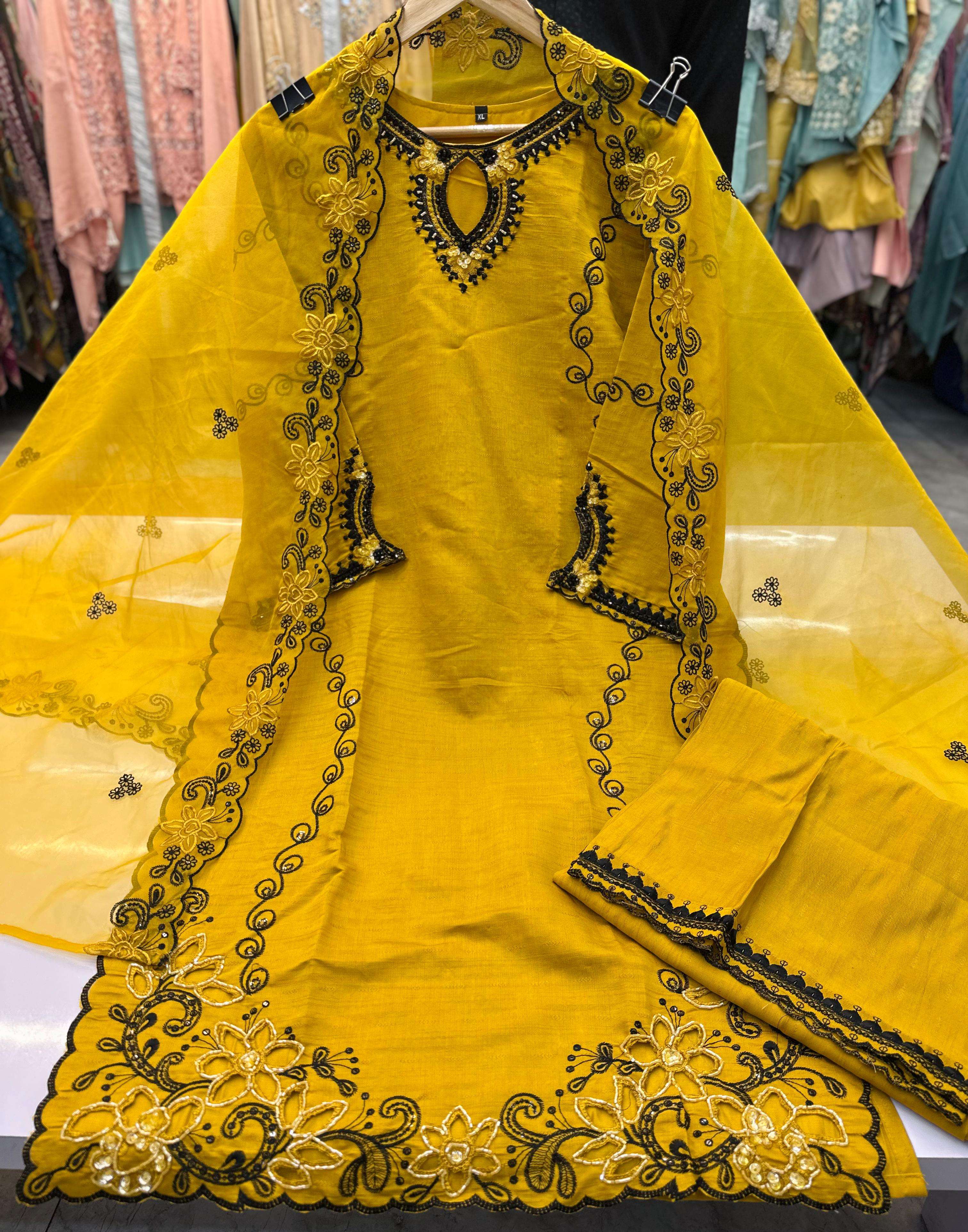 HUSNARA D NO 5545 SILK WITH BEAUTIFUL EMBROIDERY DESIGNER WORK SUIT 