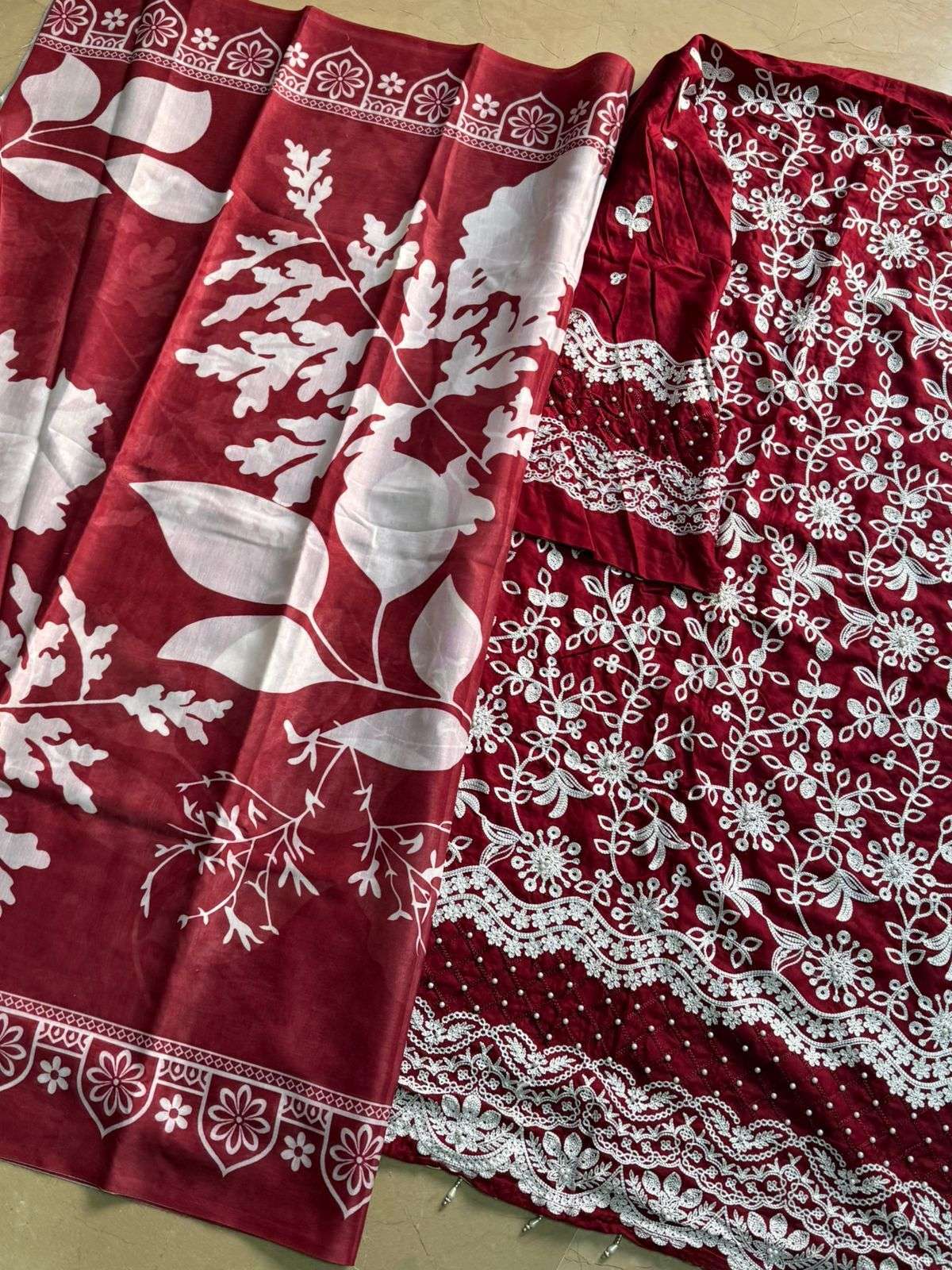 JOHRA TEX DESIGN NO - JT - 175 D RAYON COTTON EMRBOIDERED PEARLS MOTI WORK PAKISTANI SALWAR SUIT 