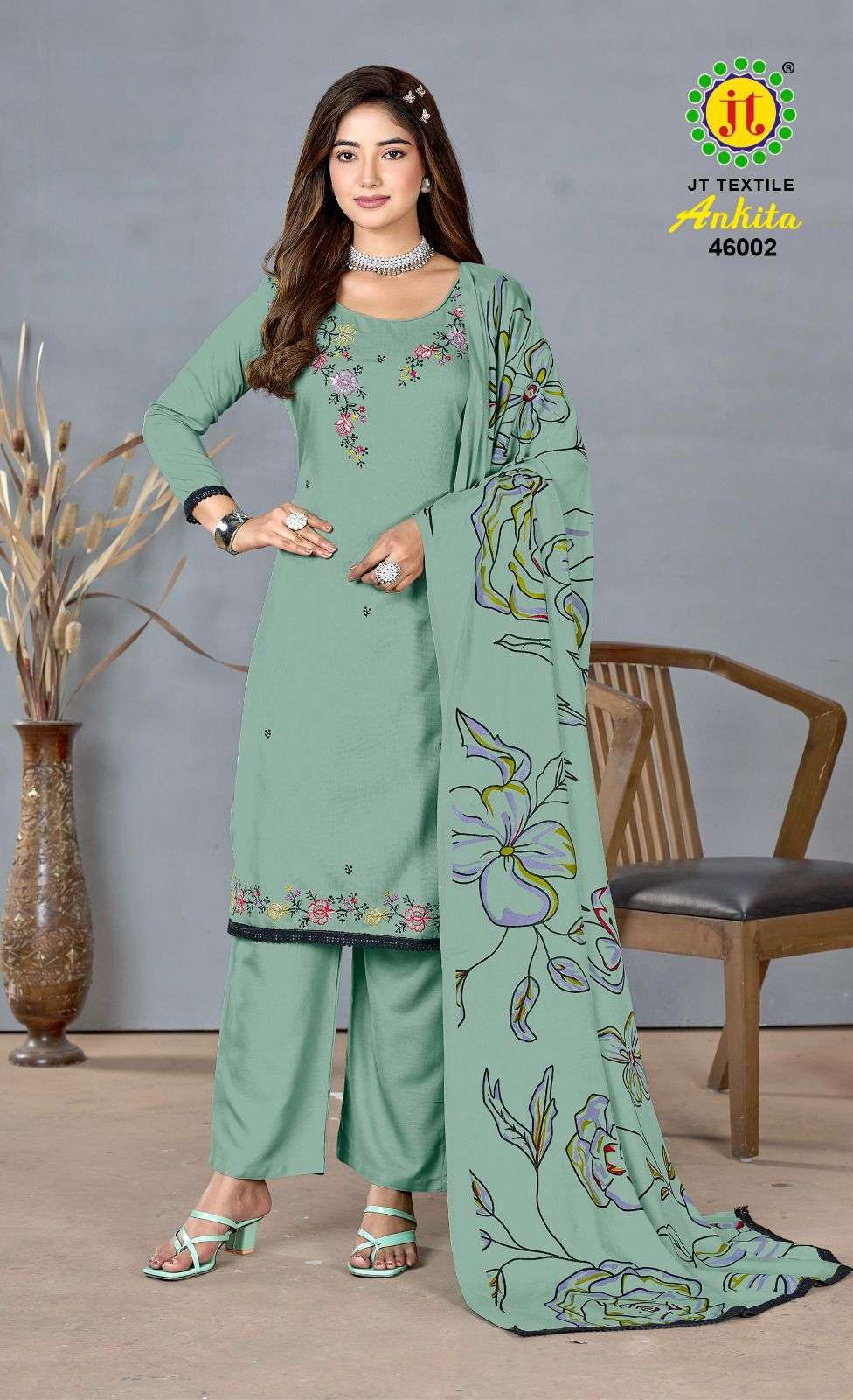 JT ANKITA VOL 46 RAYON PREMIUM WORKS LADIES SUIT