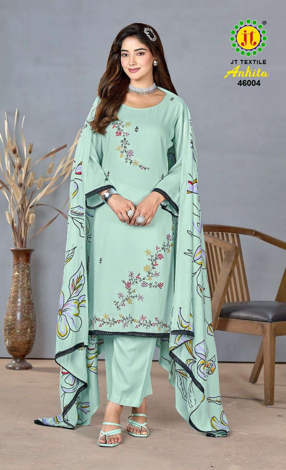 JT ANKITA VOL 46 RAYON PREMIUM WORKS LADIES SUIT