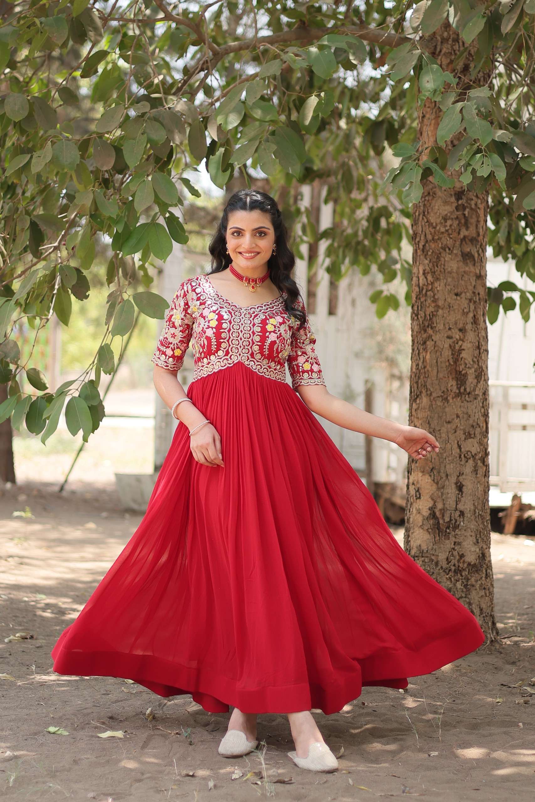 KA 1110 GEORGETTE SEQUENCE DESIGNER PARTY WEAR GOWN DRESS 