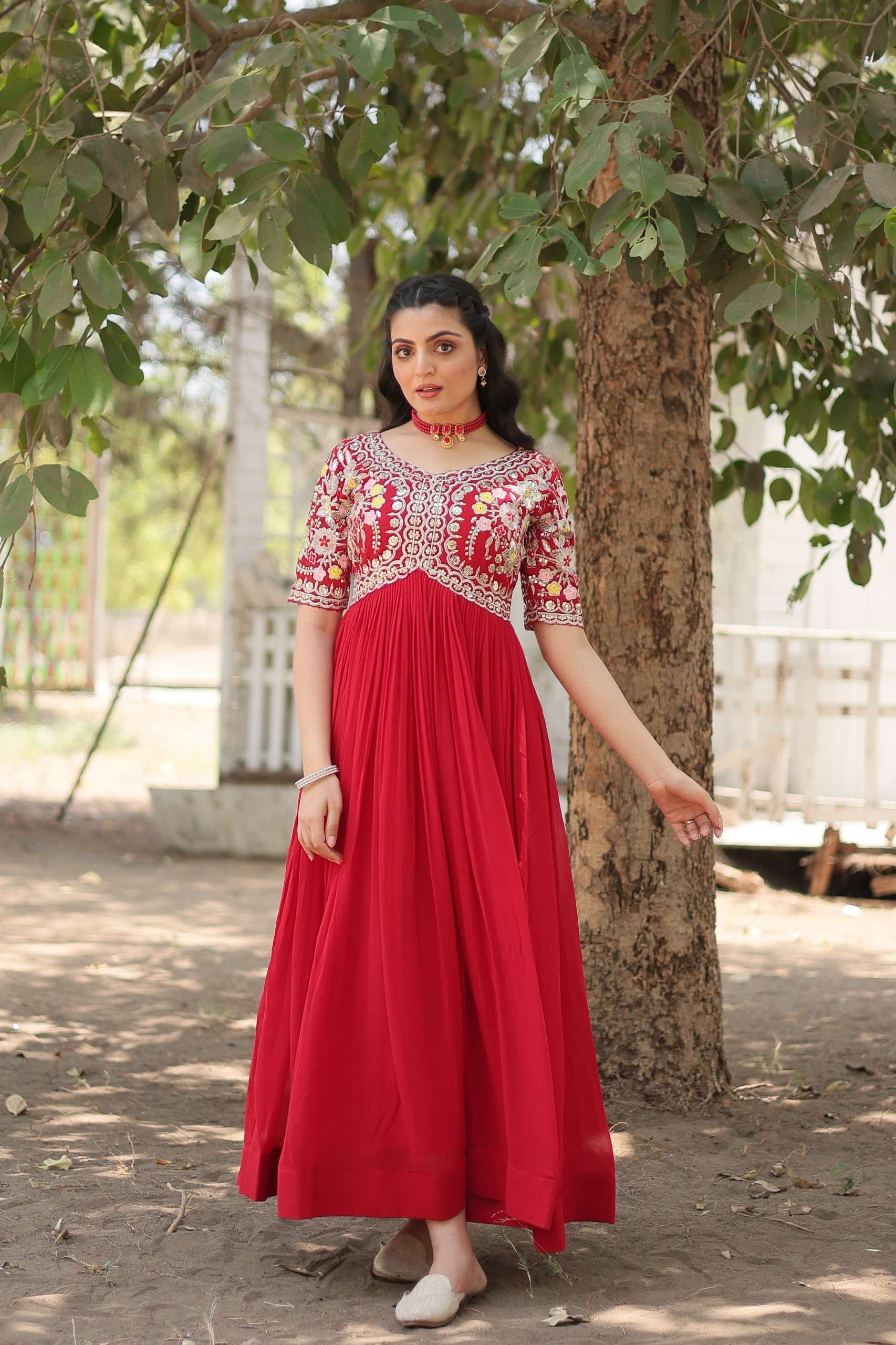 KA 1110 GEORGETTE SEQUENCE DESIGNER PARTY WEAR GOWN DRESS 