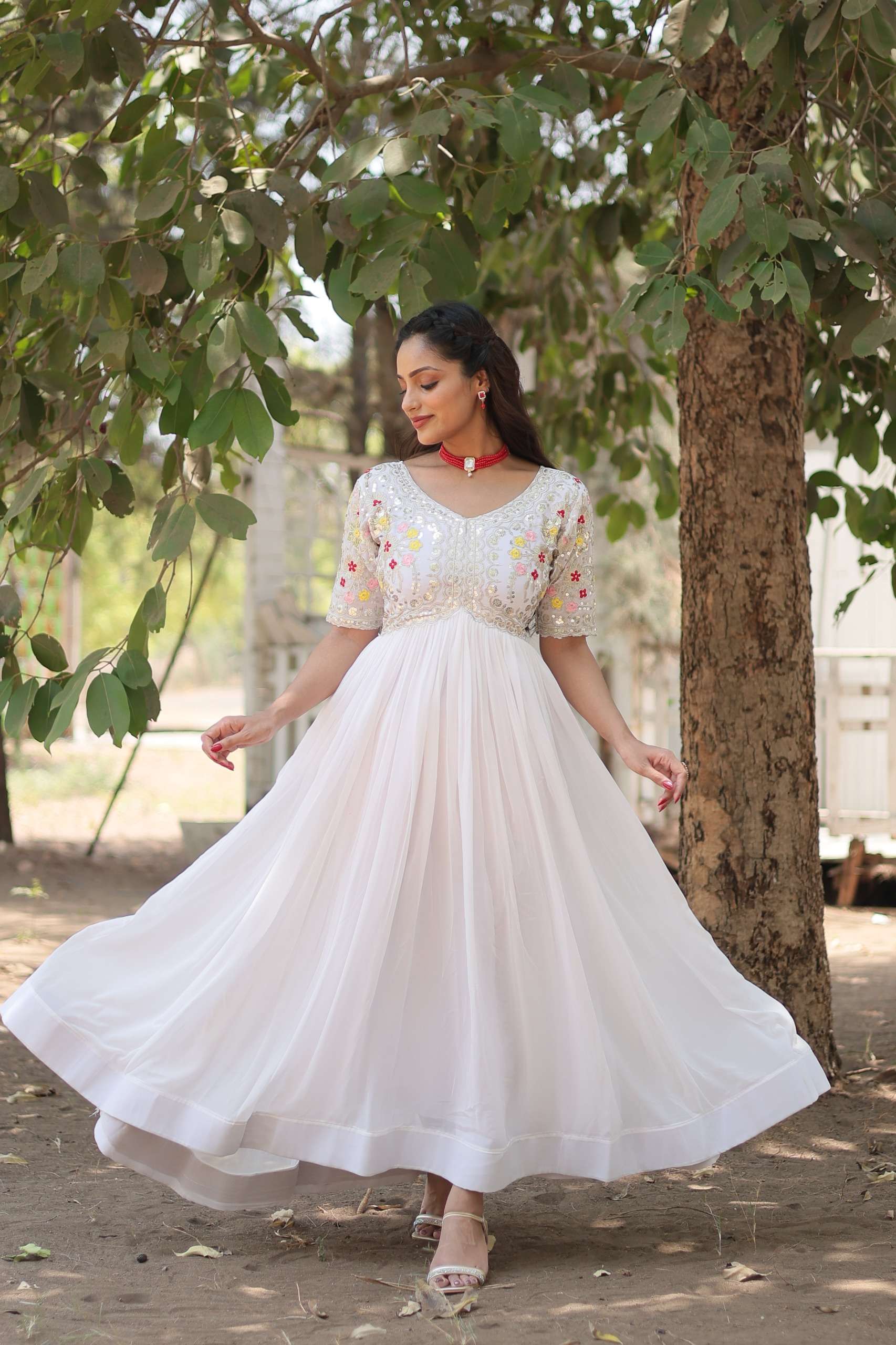 KA 1110 GEORGETTE SEQUENCE DESIGNER PARTY WEAR GOWN DRESS 