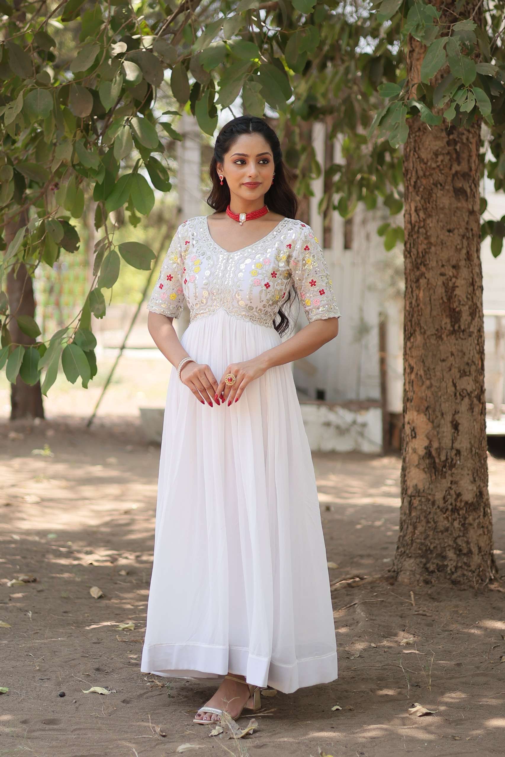 KA 1110 GEORGETTE SEQUENCE DESIGNER PARTY WEAR GOWN DRESS 