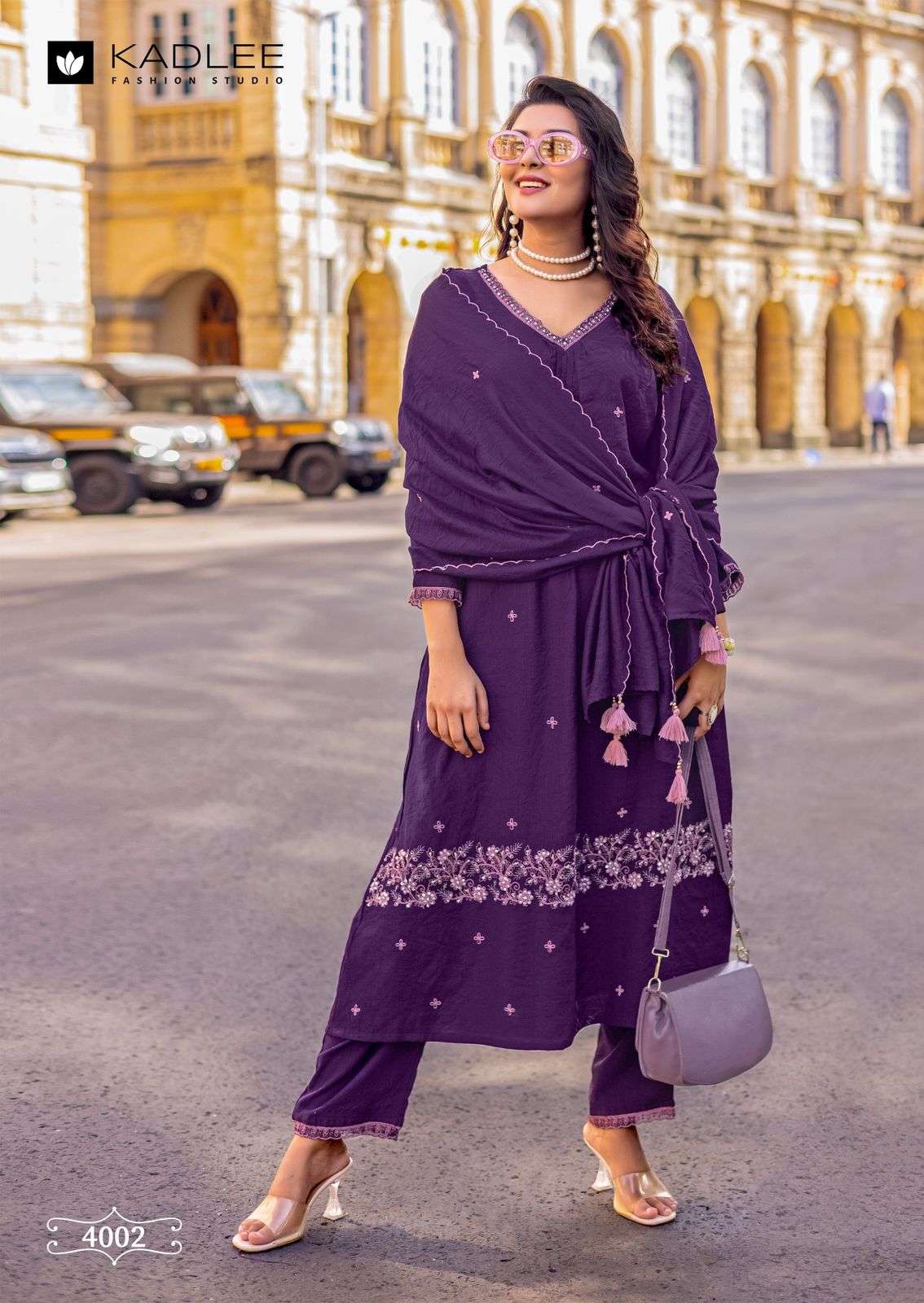 KADLEE FASHION KESARIYA VISCOSE FANCY WORKS LADIES 3PCS SET COLLECTION 