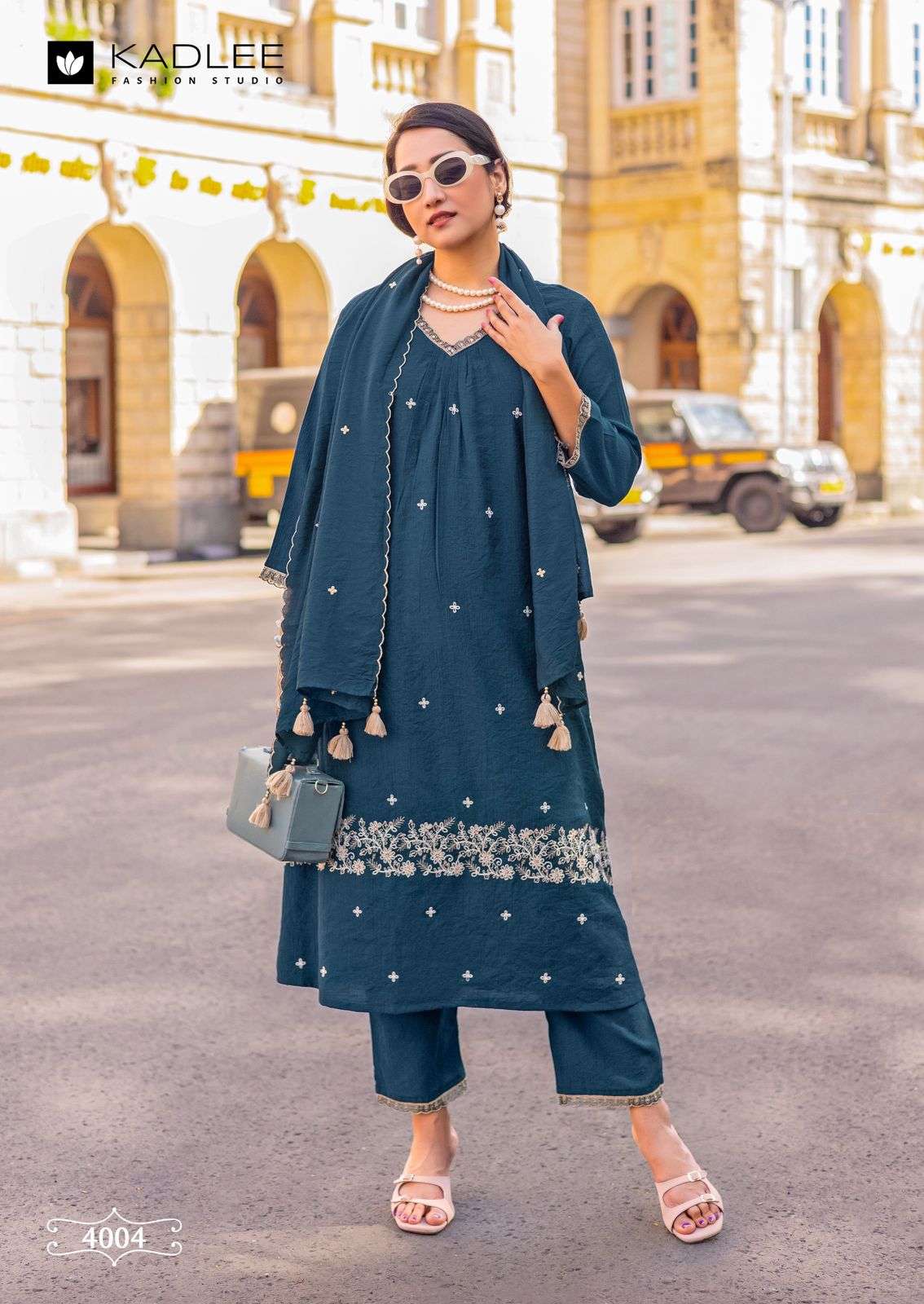 KADLEE FASHION KESARIYA VISCOSE FANCY WORKS LADIES 3PCS SET COLLECTION 