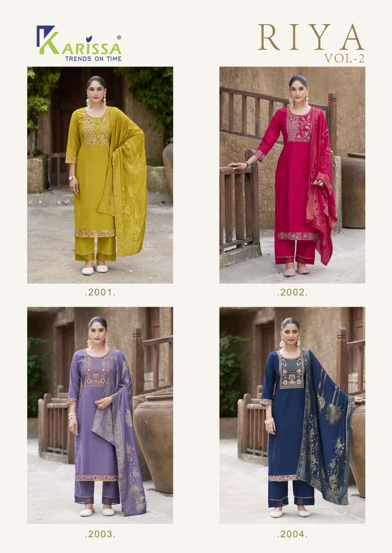 KARISSA RIYA VOL 2 VISCOSE SILK DESIGNER READY MADE LADIES SUIT