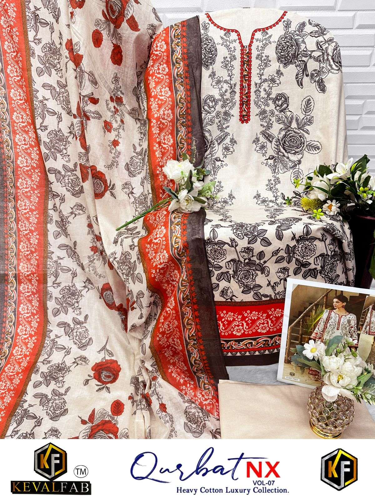 KEVAL FAB QURBAT NX VOL 8 COTTON DIGITAL PRINT SALWAR SUITS