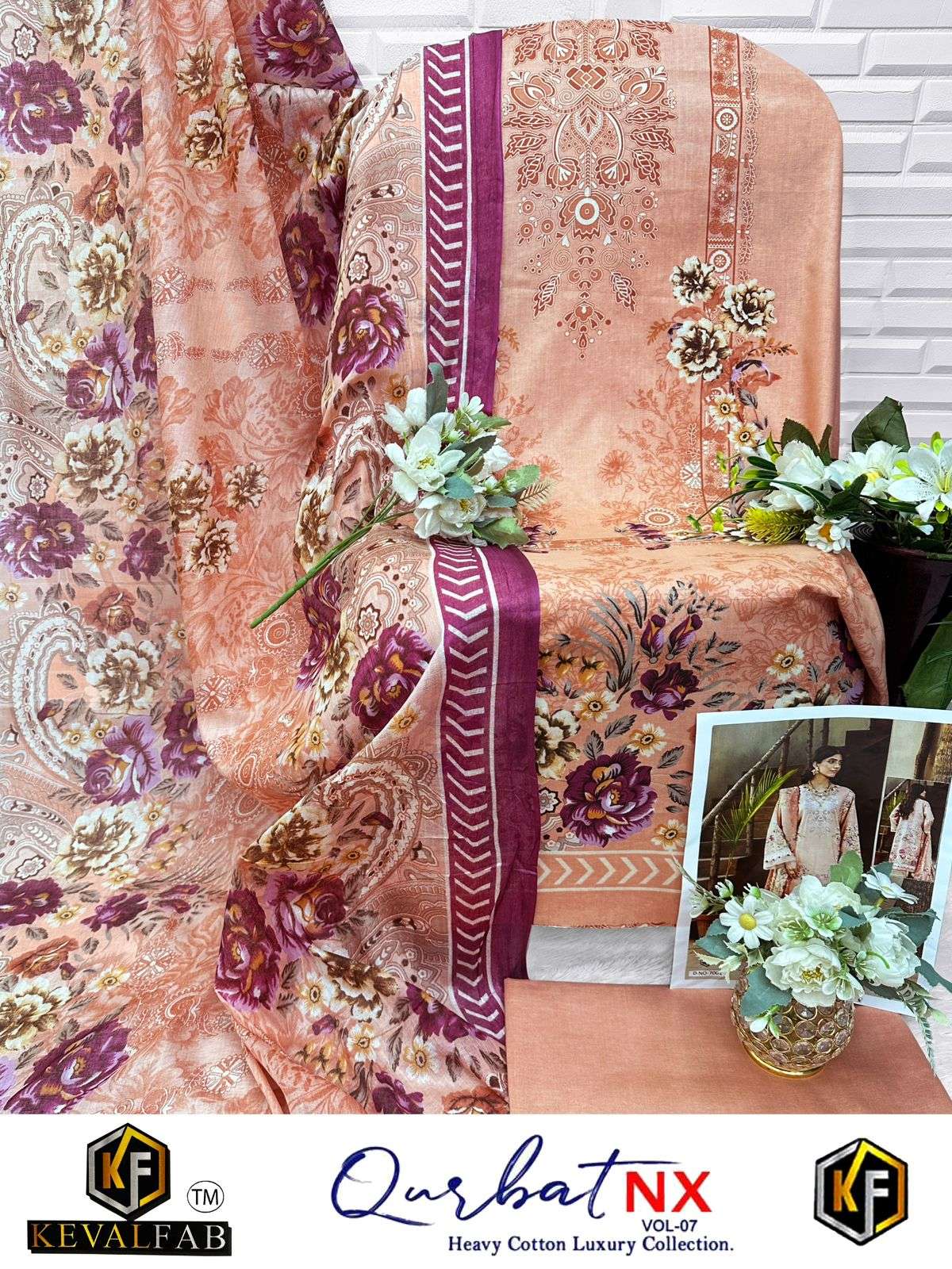 KEVAL FAB QURBAT NX VOL 8 COTTON DIGITAL PRINT SALWAR SUITS