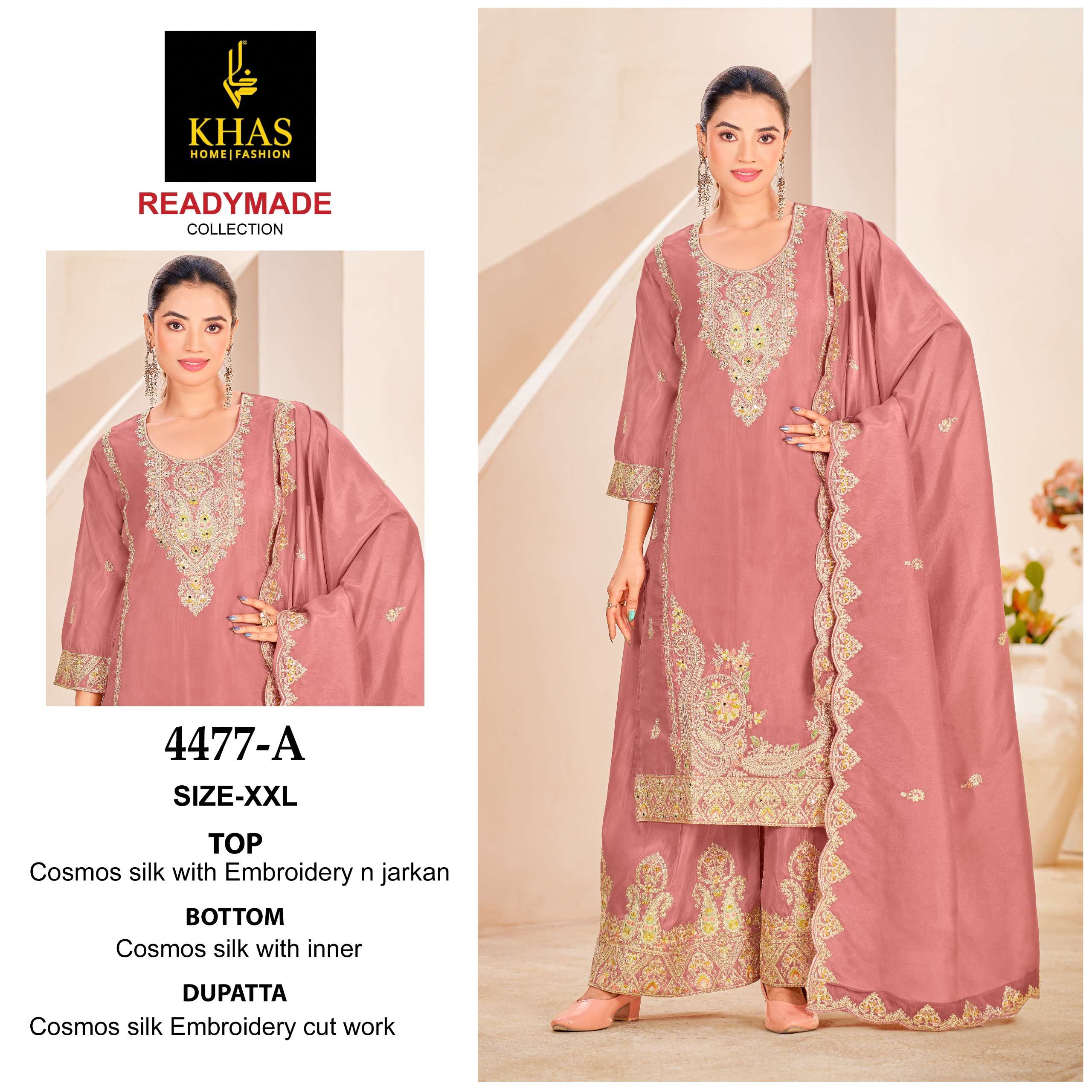 KHAS FASHION D NO 4477 HEAVY EMBROIDERY DESIGNER WEDDING WEAR SUIT