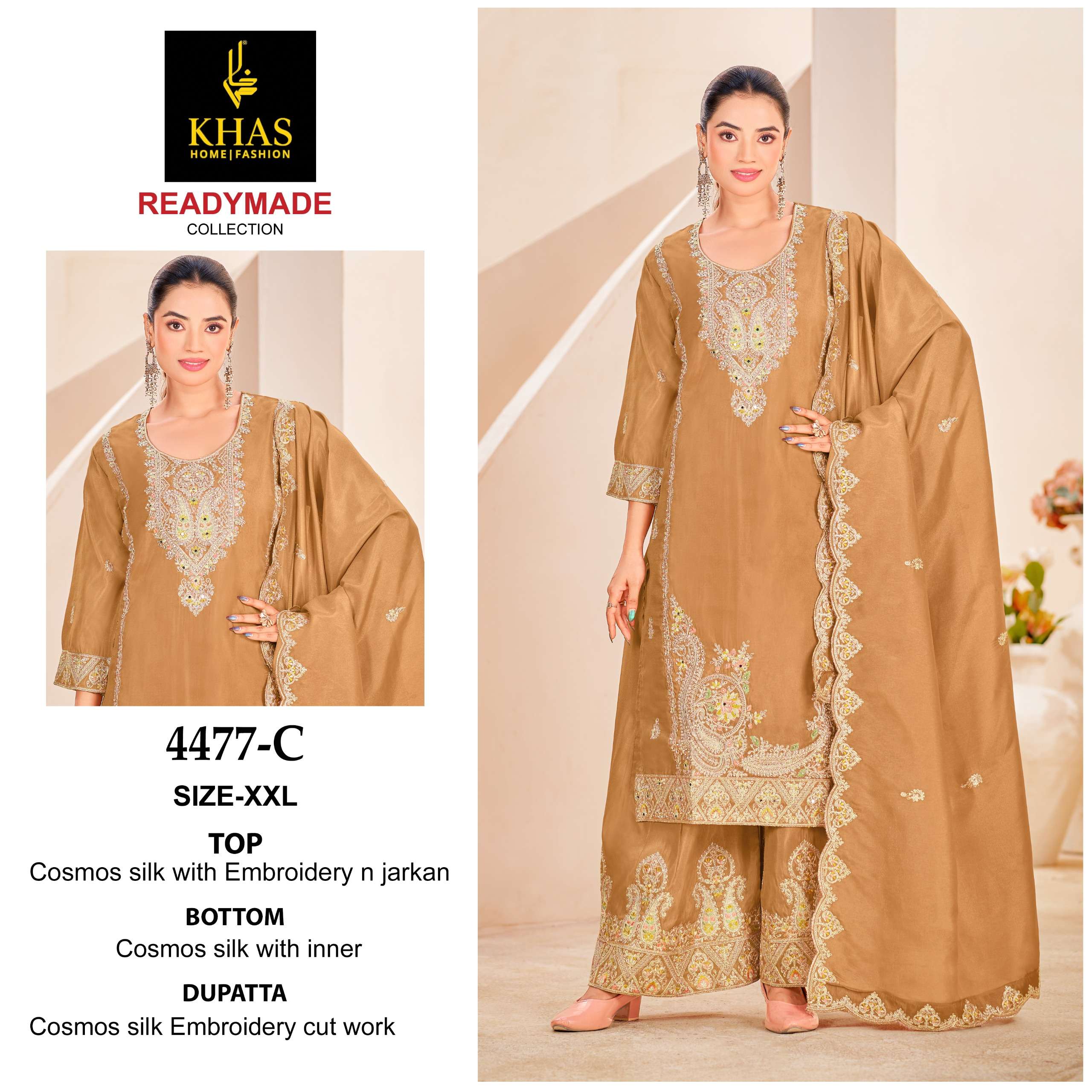 KHAS FASHION D NO 4477 HEAVY EMBROIDERY DESIGNER WEDDING WEAR SUIT