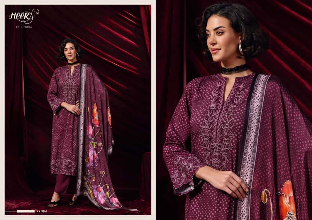 KIMORA HEER 232 CARAVAN MUSLIN DIGITAL PRINT WITH DESIGNER WORK HEAVY SUIT