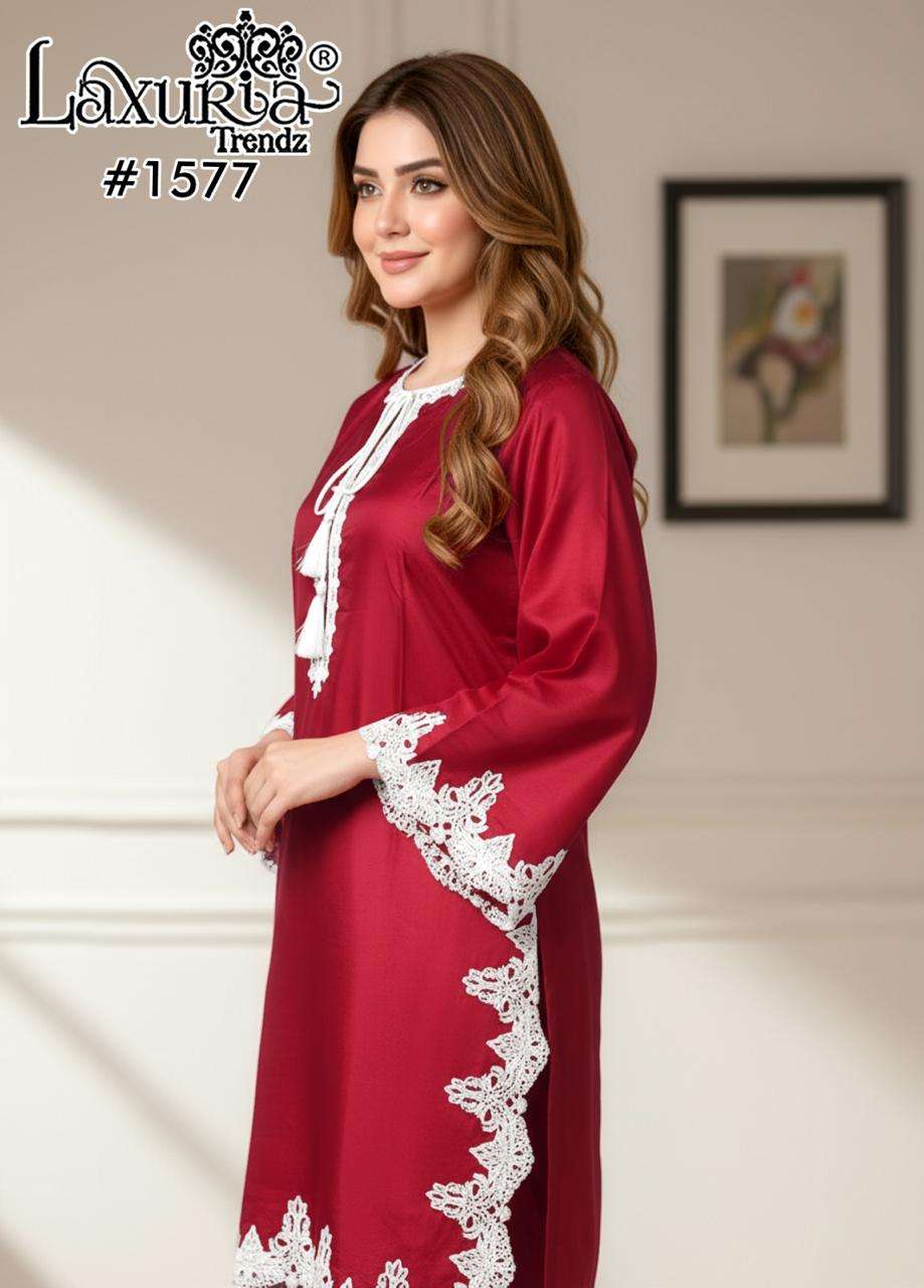 LAXURIA TRENDZ D NO 1577 SATIN BEAUTIFUL LOOK DESIGNER PAKISTANI SUIT
