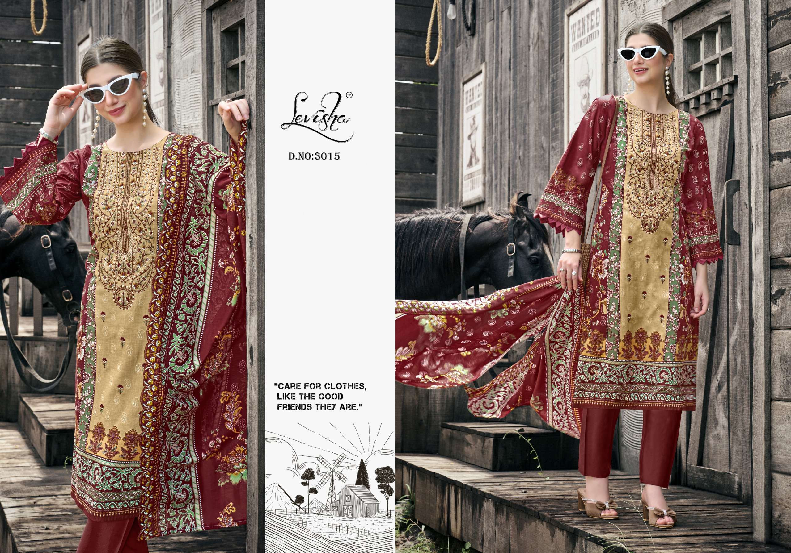 LEVISHA NARGIS NX VOL 3 LAWN COTTON DIGITAL PRINT WITH FANCY WORK SUIT