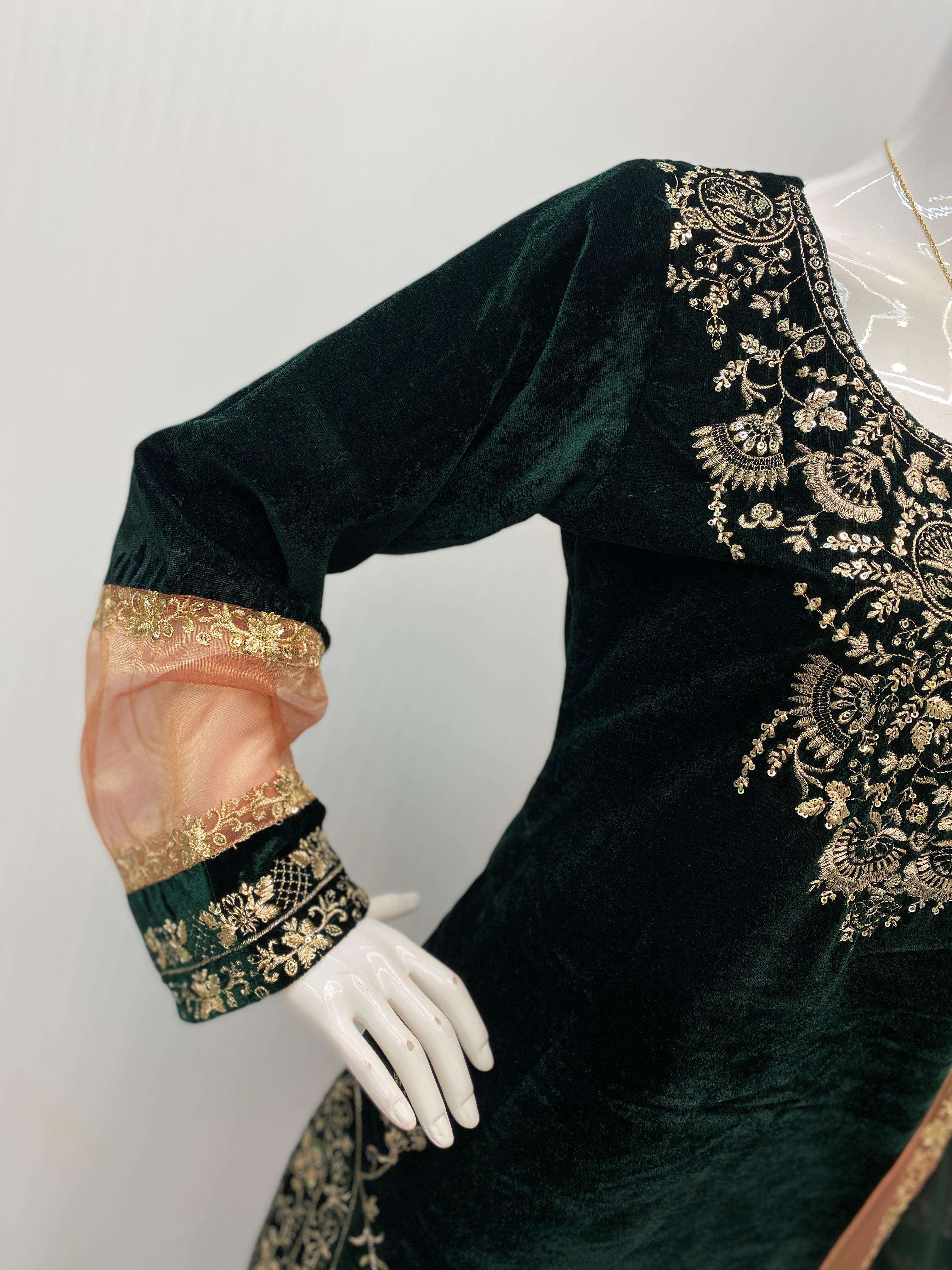 LG 2032 VELVET EMBROIDERY DESIGNER WINTER SEASON WEAR FESTIVE SUIT