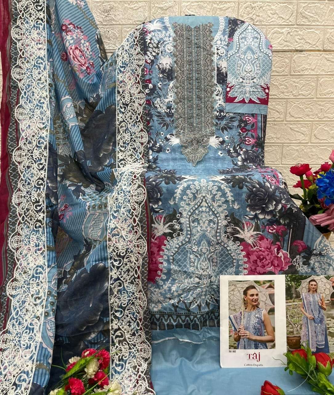 MEHBOOB TEX DESIGN NO - 1716 ABC PURE COTTON HEAVY SELF EMBROIDERED PAKISTANI SALWAR SUIT