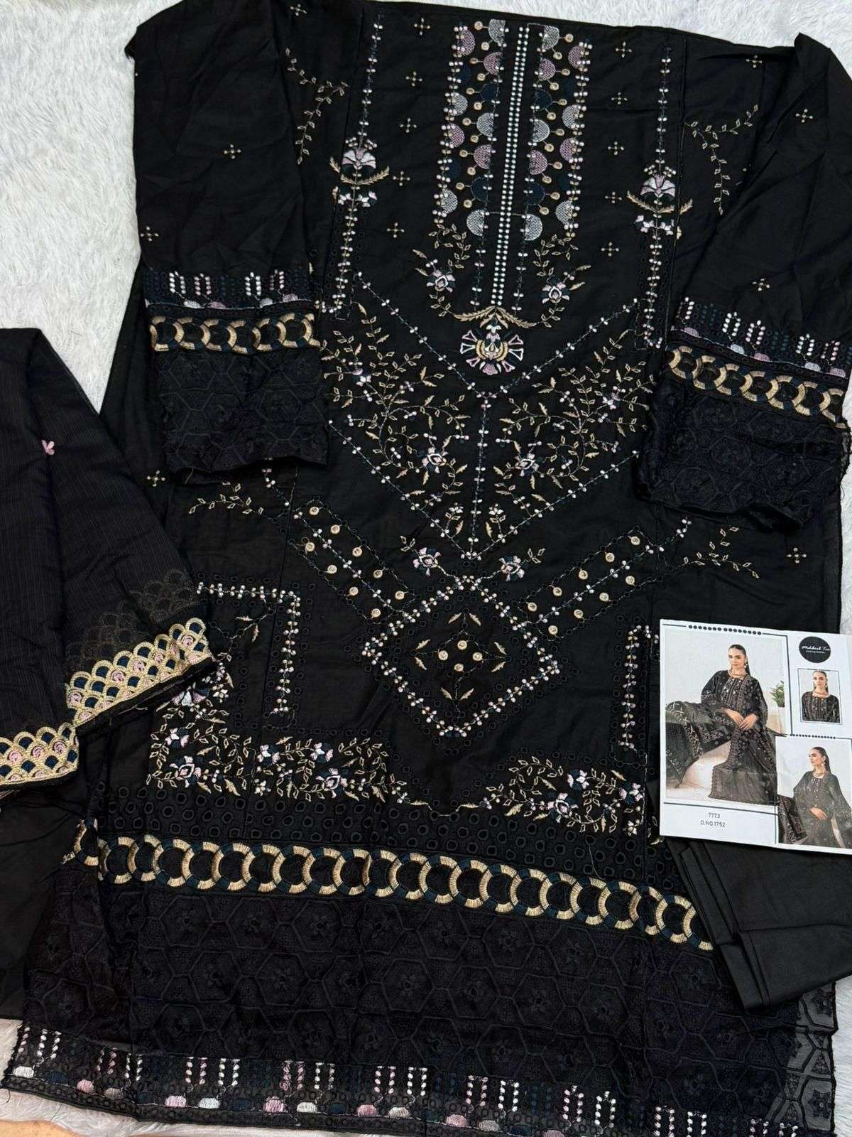 MEHBOOB TEX DESIGN NO - 1752 PURE COTTON HEAVY SELF EMBROIDERED PAKISTANI SUIT