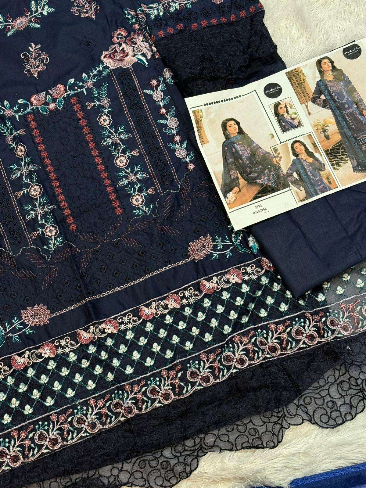 MEHBOOB TEX DESIGN NO - 1754 PURE COTTON HEAVY SELF EMBROIDERED PAKISTANI SUIT