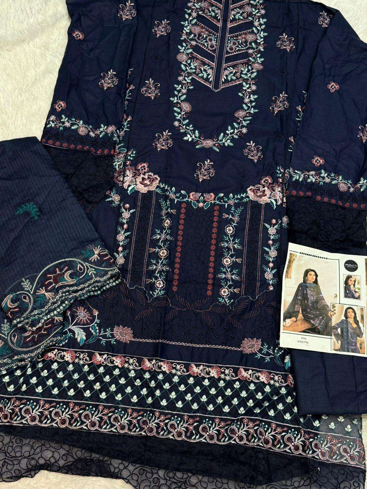 MEHBOOB TEX DESIGN NO - 1754 PURE COTTON HEAVY SELF EMBROIDERED PAKISTANI SUIT