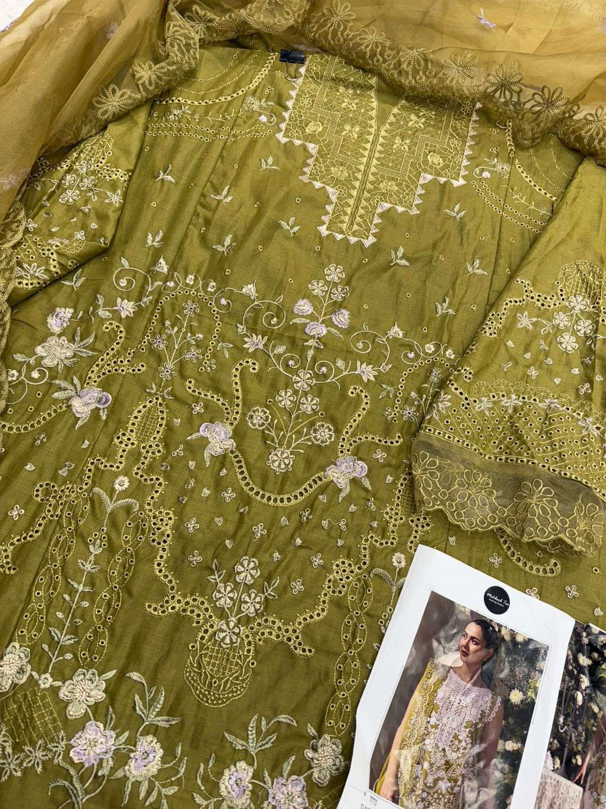 MEHBOOB TEX DESIGN NO - 1771 PURE COTTON HEAVY SELF EMBROIDERED PAKISTANI SUIT