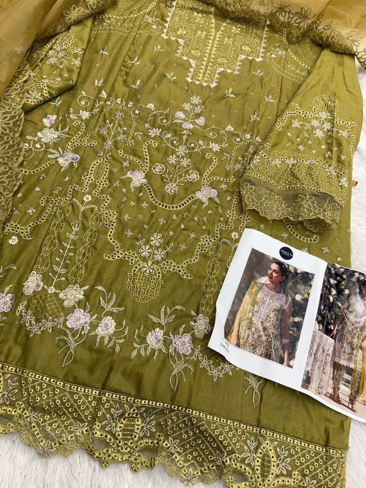 MEHBOOB TEX DESIGN NO - 1771 PURE COTTON HEAVY SELF EMBROIDERED PAKISTANI SUIT