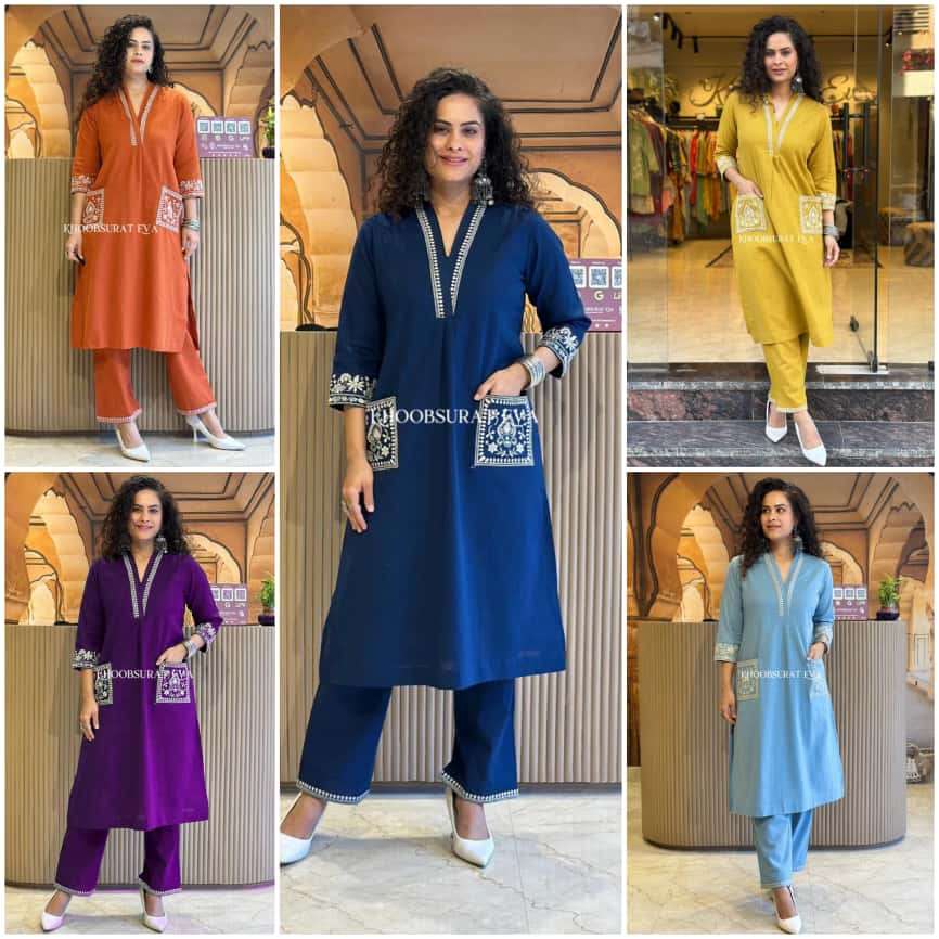 MF FESTIVE SEASON COLLECTION COTTON FANCY DESIGNER WORK LADIES KURTI WITH BOTTOM 