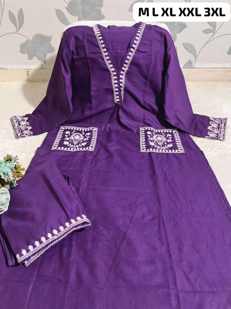 MF FESTIVE SEASON COLLECTION COTTON FANCY DESIGNER WORK LADIES KURTI WITH BOTTOM 