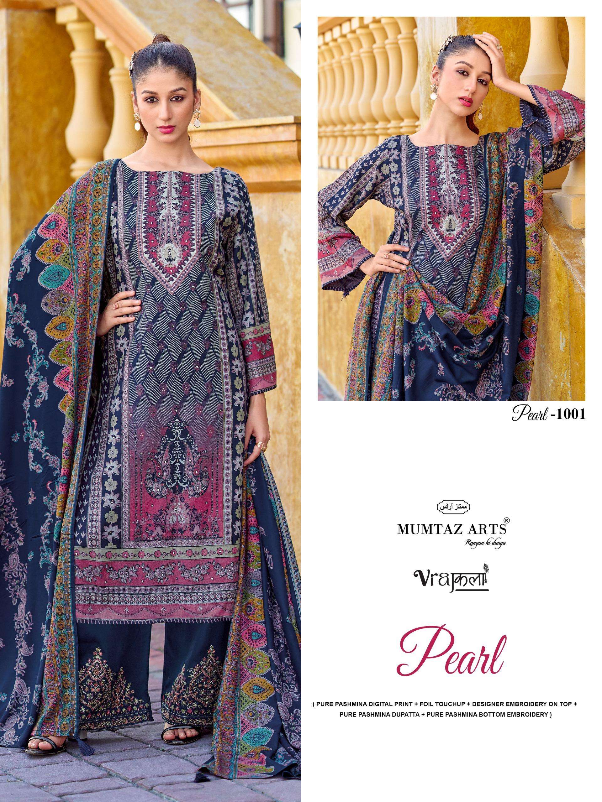 MUMTAZ ARTS  PEARL PASHMINA DIGITAL PRINT WITH DESIGNER WORK SUIT