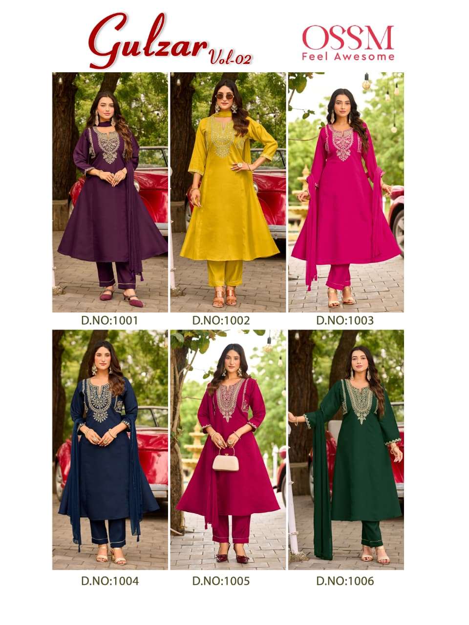 OSSM GULZAR VOL 2 SILK WITH FANCY EMBROIDERIES WORK 3PCS SET 