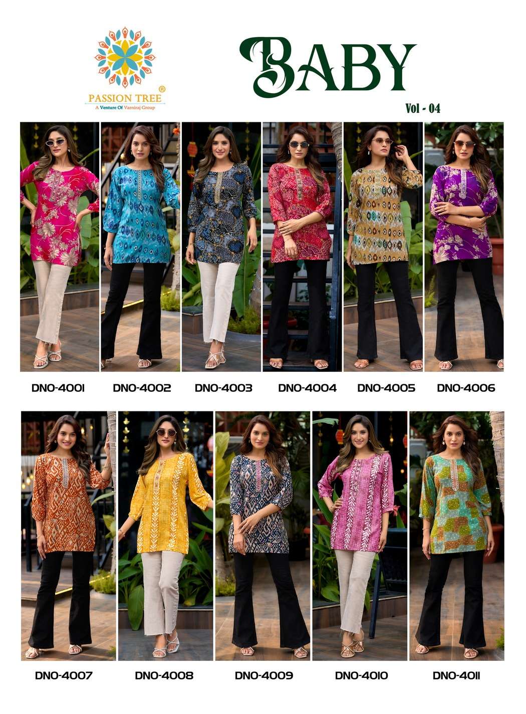 PASSION TREE BABY VOL 4 RAYON PRINT FANCY SHORT KURTI