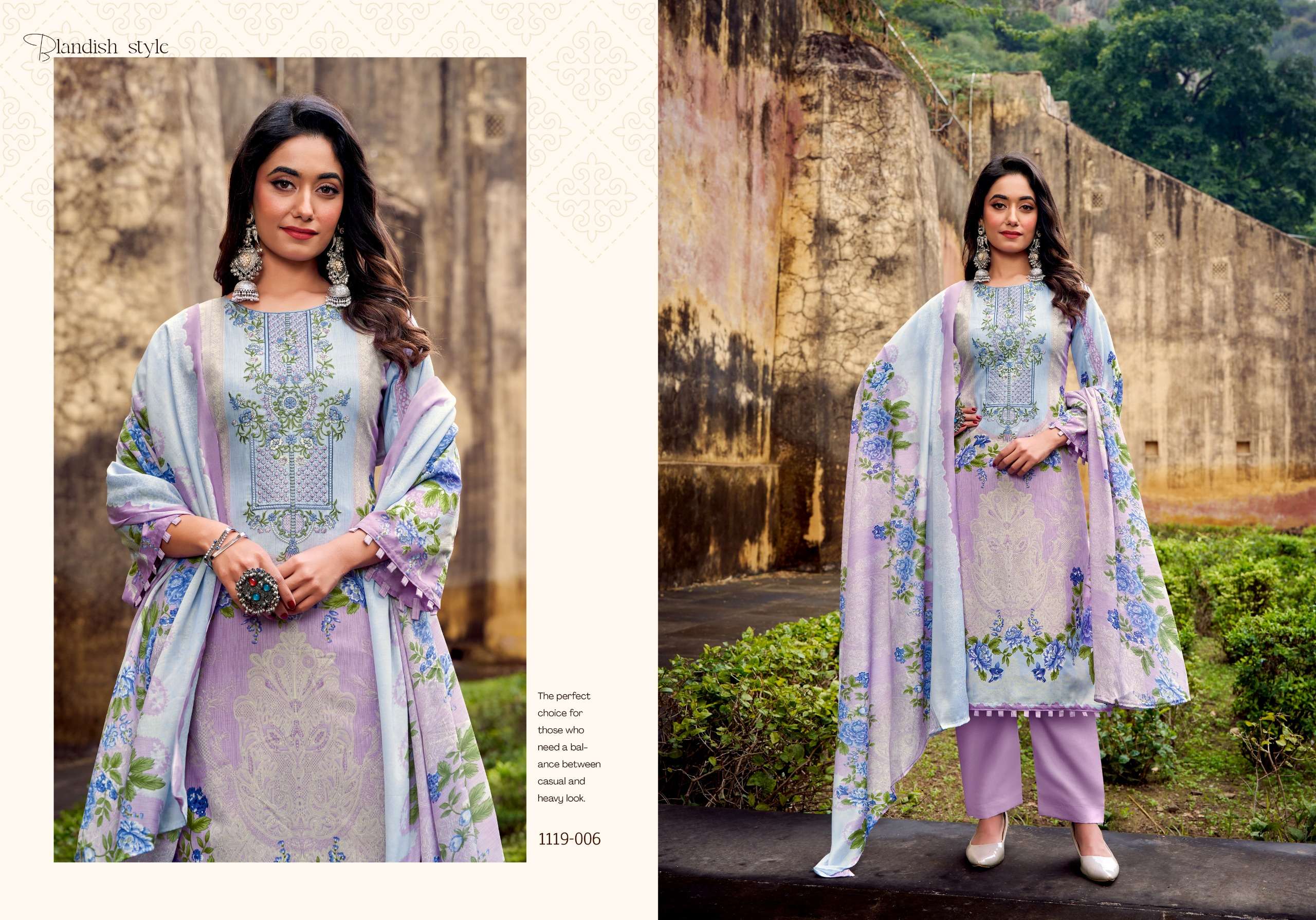 ROMANI NEEDLE WONDER VOL 4 COTTON DIGITAL PRINTS WITH WORK SUIT