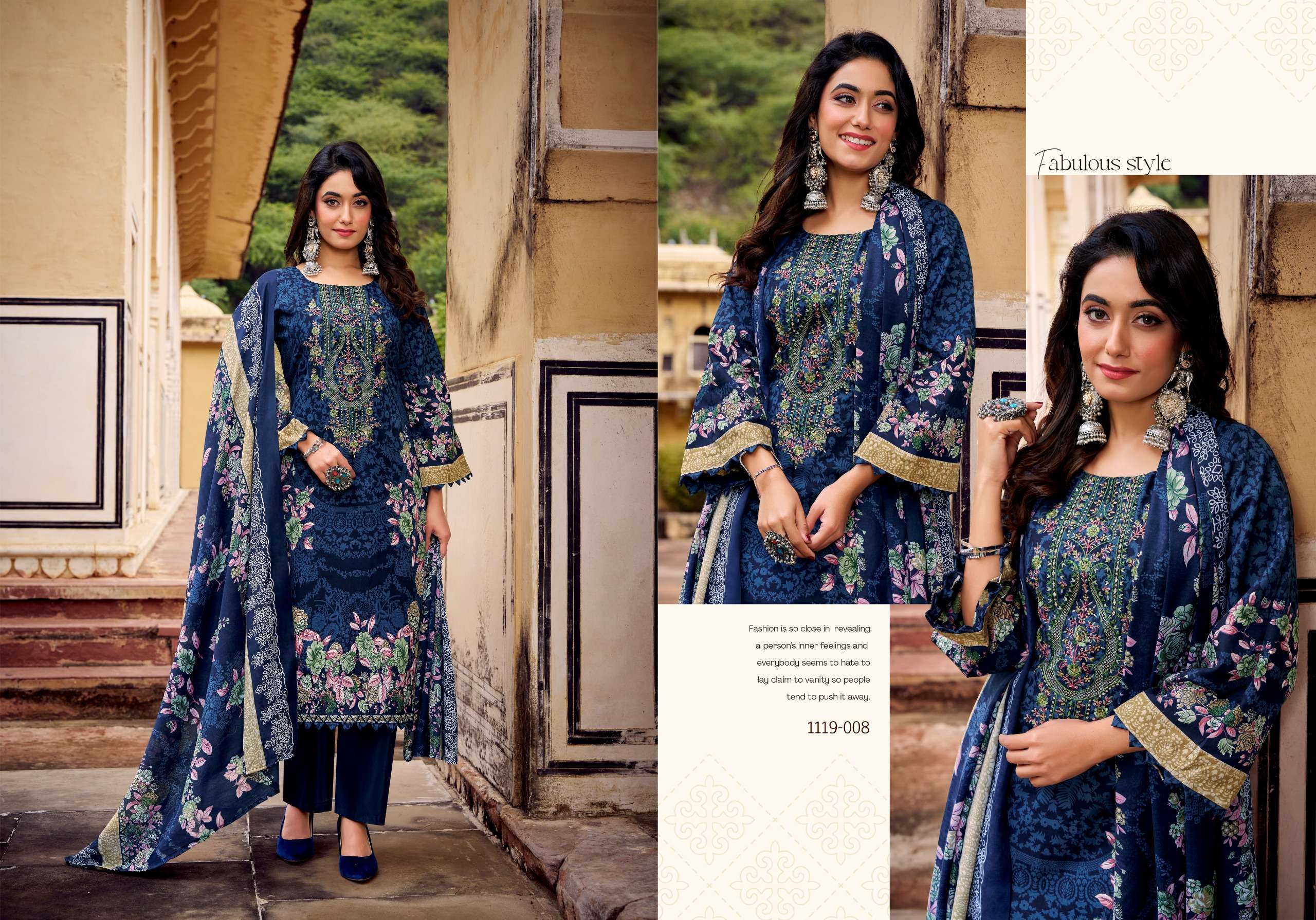 ROMANI NEEDLE WONDER VOL 4 COTTON DIGITAL PRINTS WITH WORK SUIT