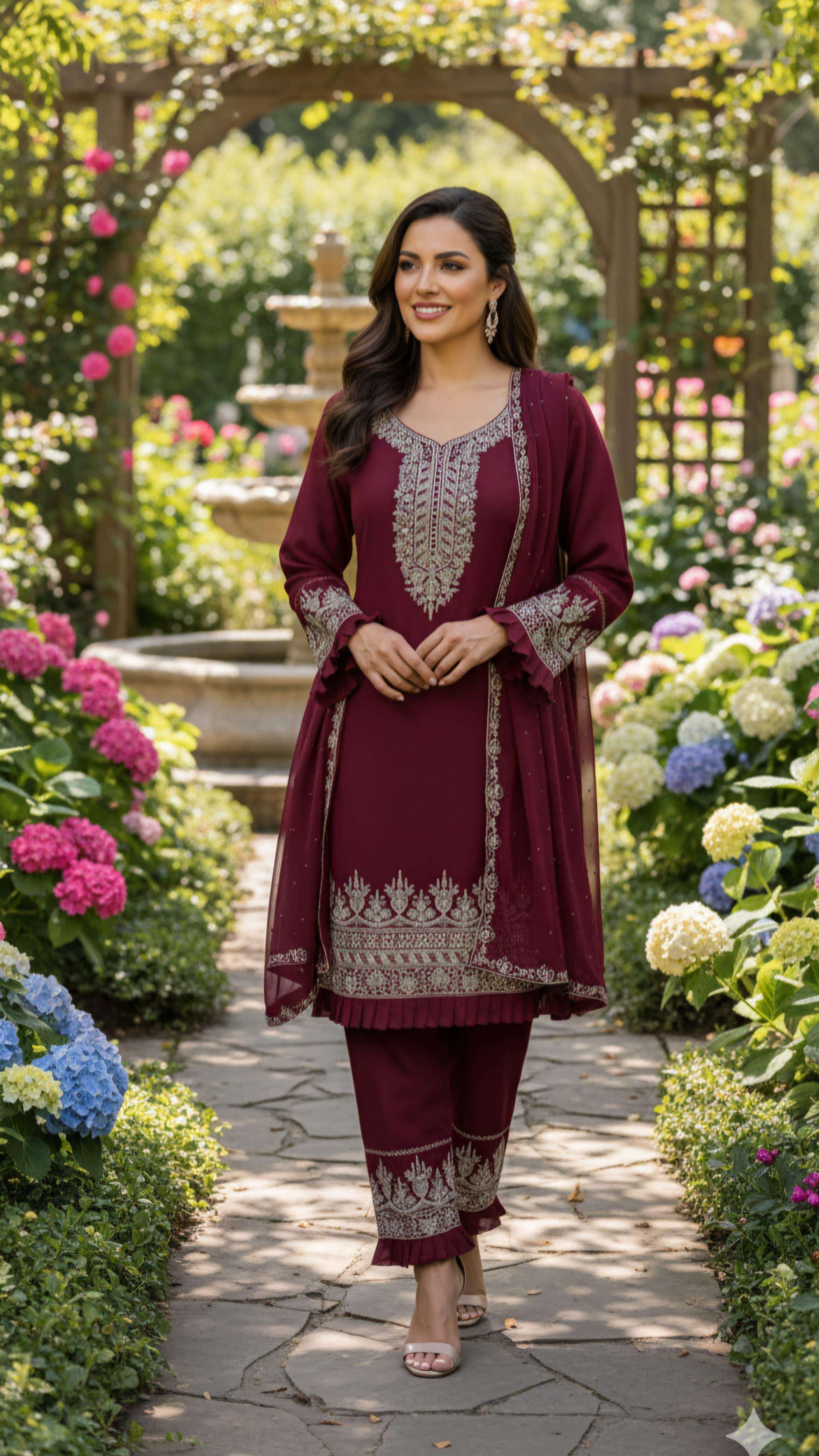 SARA VOL 8 GEORGETTE HEAVY DESIGNER READY MADE PAKISTANI SUIT