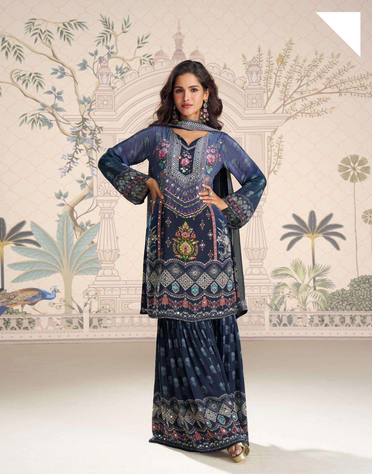 SAYURI DESIGNER KIRTI SILK HEAVY ELEGANT DESIGNER WEDDING WEAR LADIES DRESS