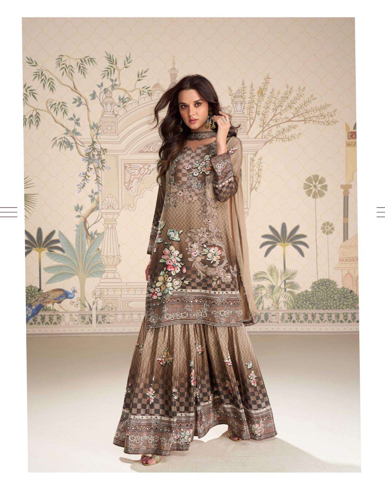 SAYURI DESIGNER KIRTI SILK HEAVY ELEGANT DESIGNER WEDDING WEAR LADIES DRESS