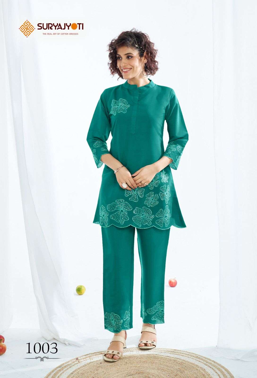SURYAJYOTI NAYRA VOL 1 ROMAN SILK FANCY WORKS LADIES CO-ORD SET