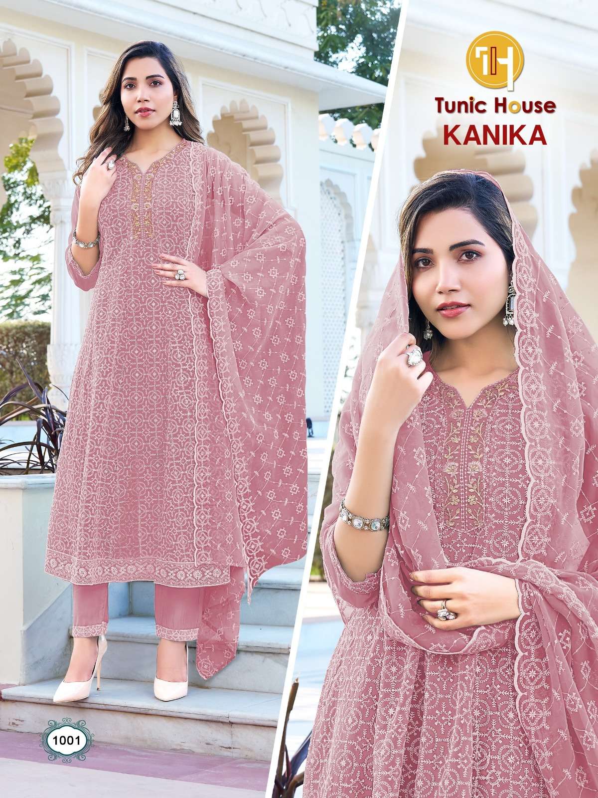 TUNIC HOUSE KANIKA GEORGETTE SHIFFLY DESIGNER WORK READY MADE LADIES SUIT