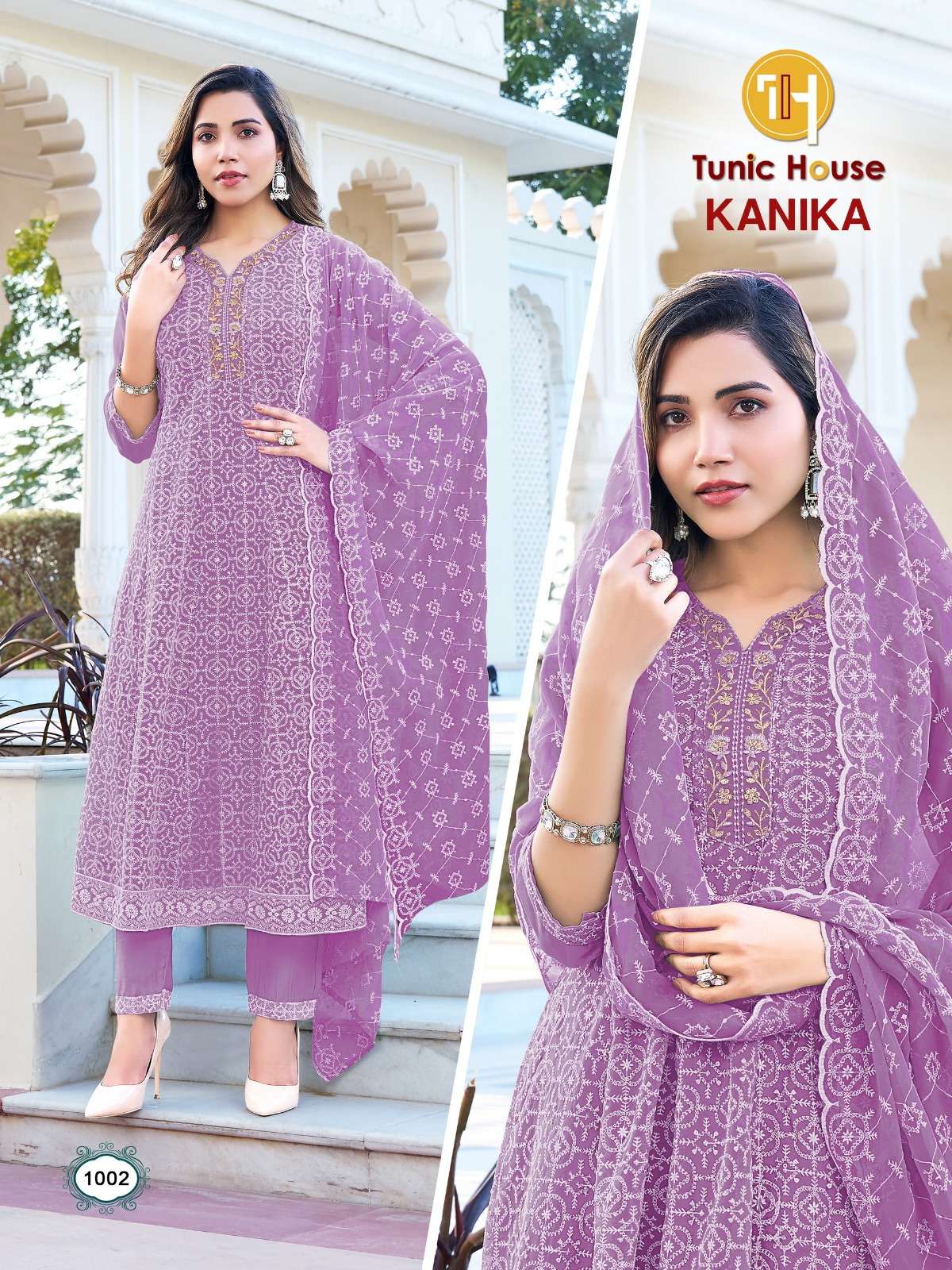 TUNIC HOUSE KANIKA GEORGETTE SHIFFLY DESIGNER WORK READY MADE LADIES SUIT