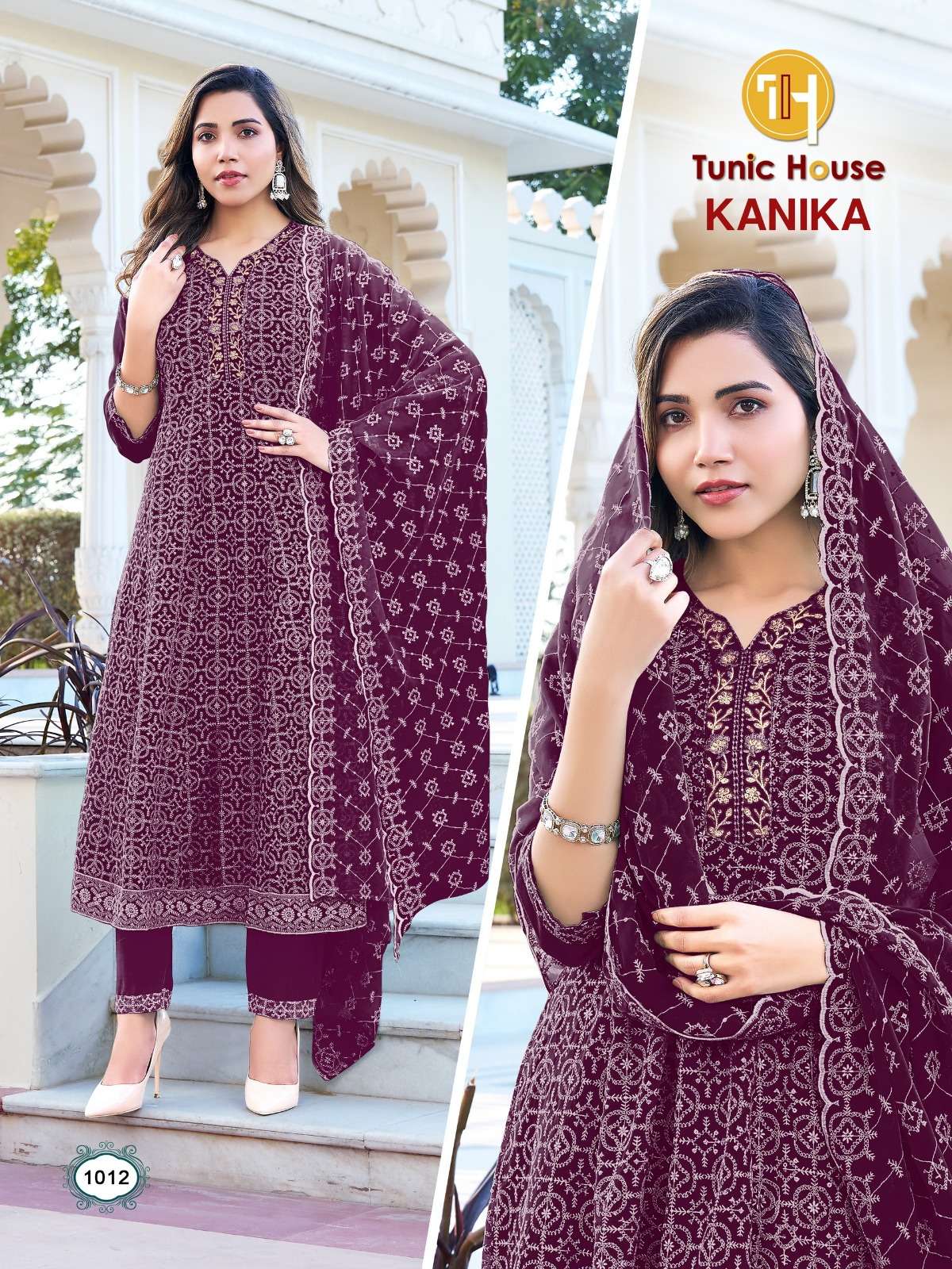 TUNIC HOUSE KANIKA GEORGETTE SHIFFLY DESIGNER WORK READY MADE LADIES SUIT