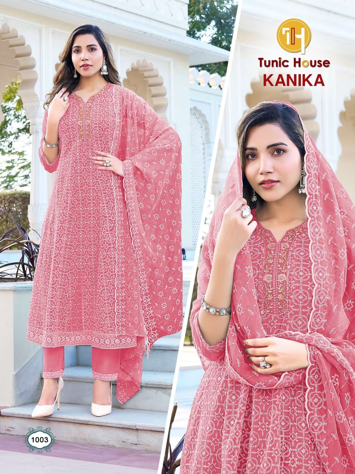 TUNIC HOUSE KANIKA GEORGETTE SHIFFLY DESIGNER WORK READY MADE LADIES SUIT